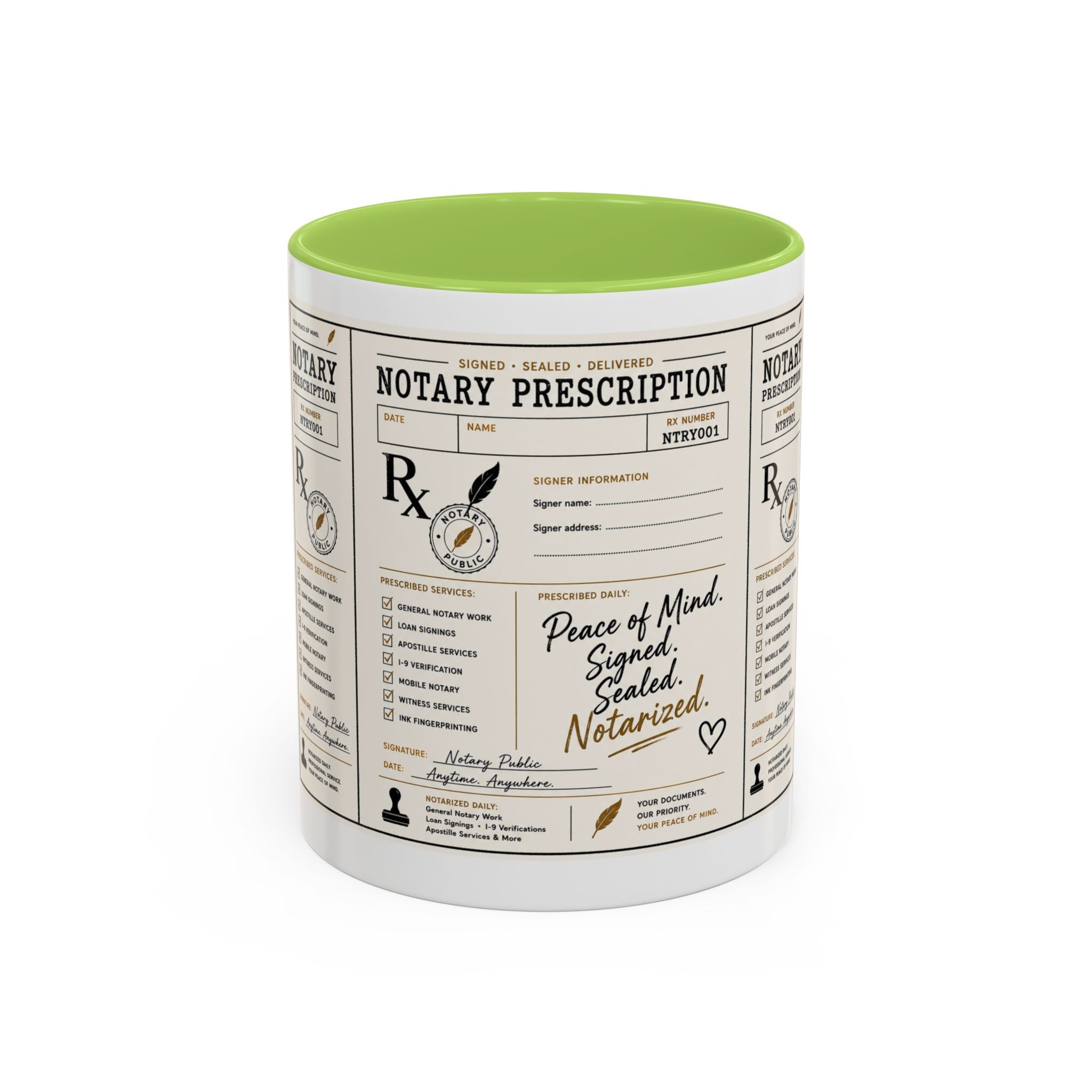 Notary Prescription | Accent Coffee Mug (11oz & 15oz)