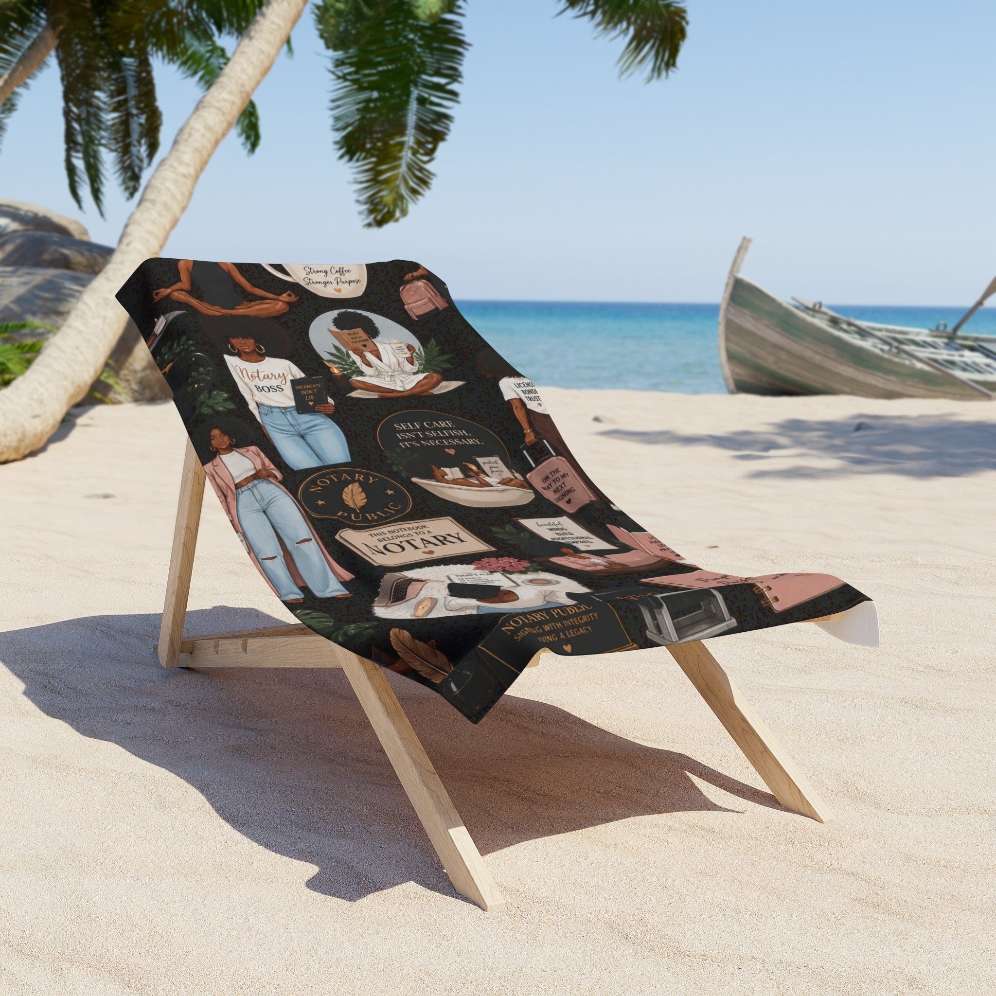 Notary Life Beach Towel | Black Woman Notary Gift | Soft Summer Beach & Pool Towel