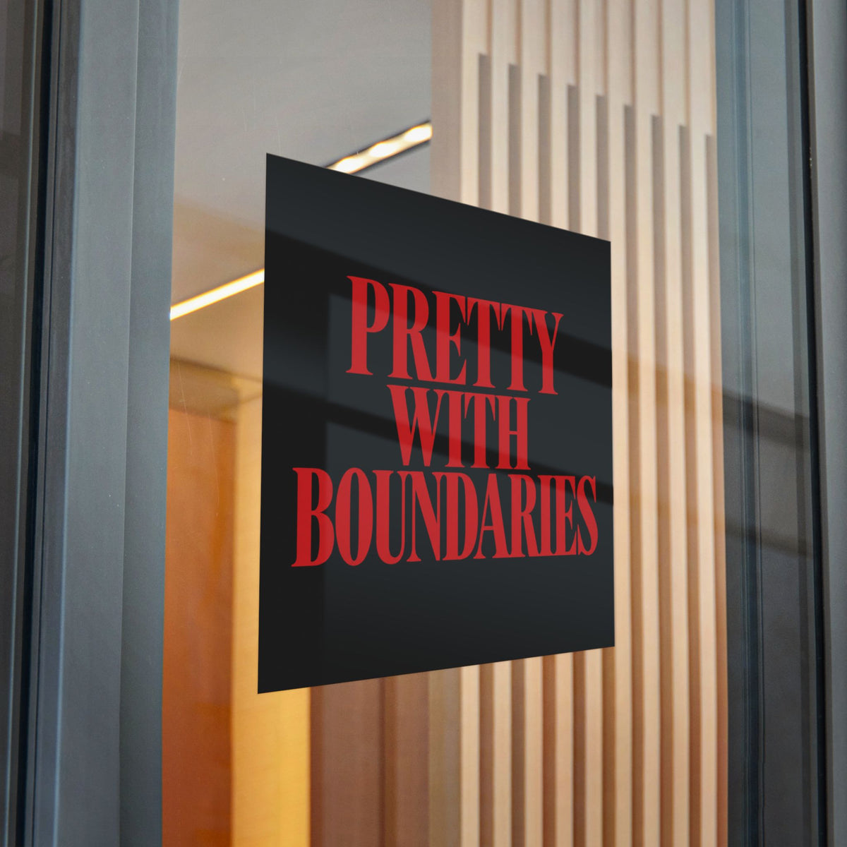 Pretty With Boundaries Sticker — Bold Self-Love & Boundary Statement Decal
