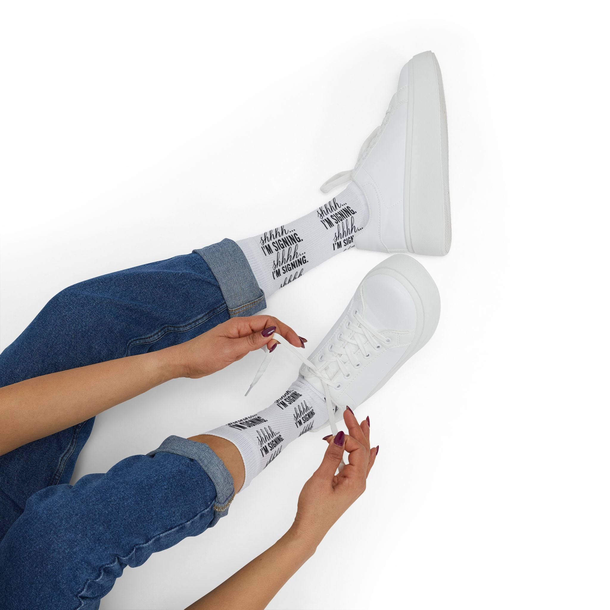 Shhh... I'm Signing. Funny Notary Crew Socks