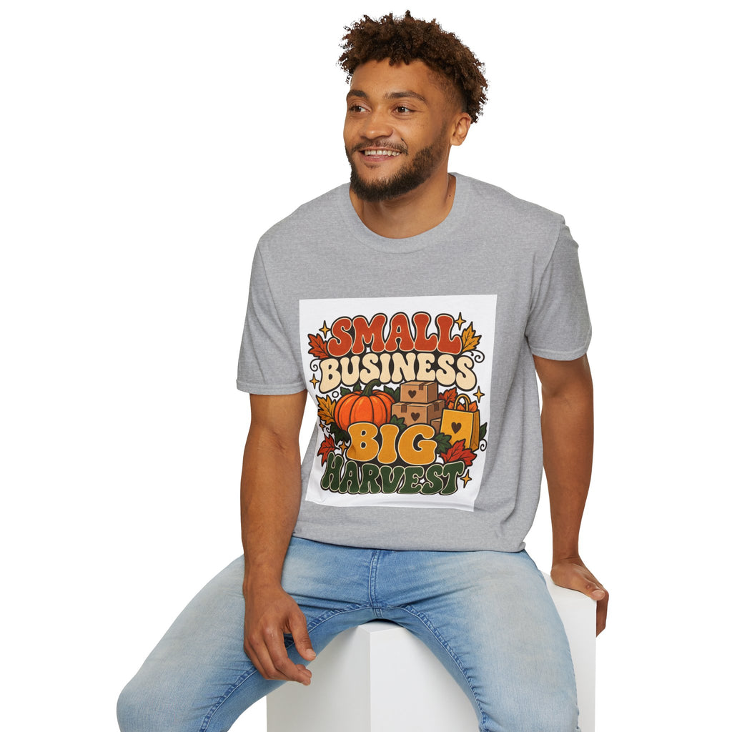 Small Business Big Harvest Graphic T-Shirt — Retro Fall Entrepreneur Tee