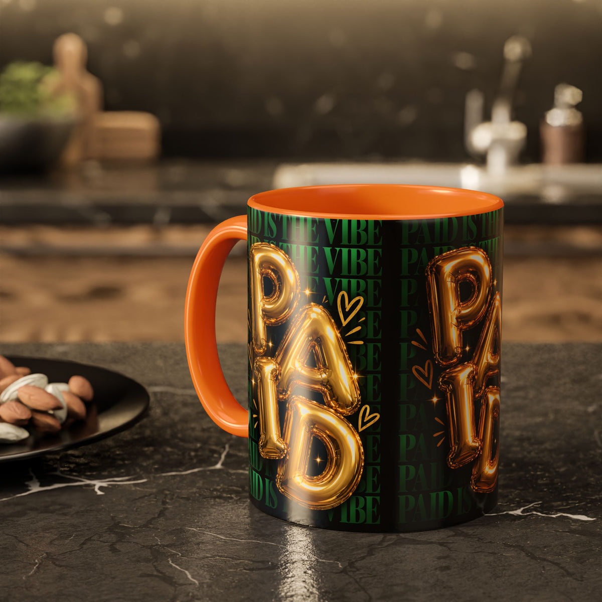 Paid Is the Vibe Mug — Gold Balloon Entrepreneur Accent Coffee Cup