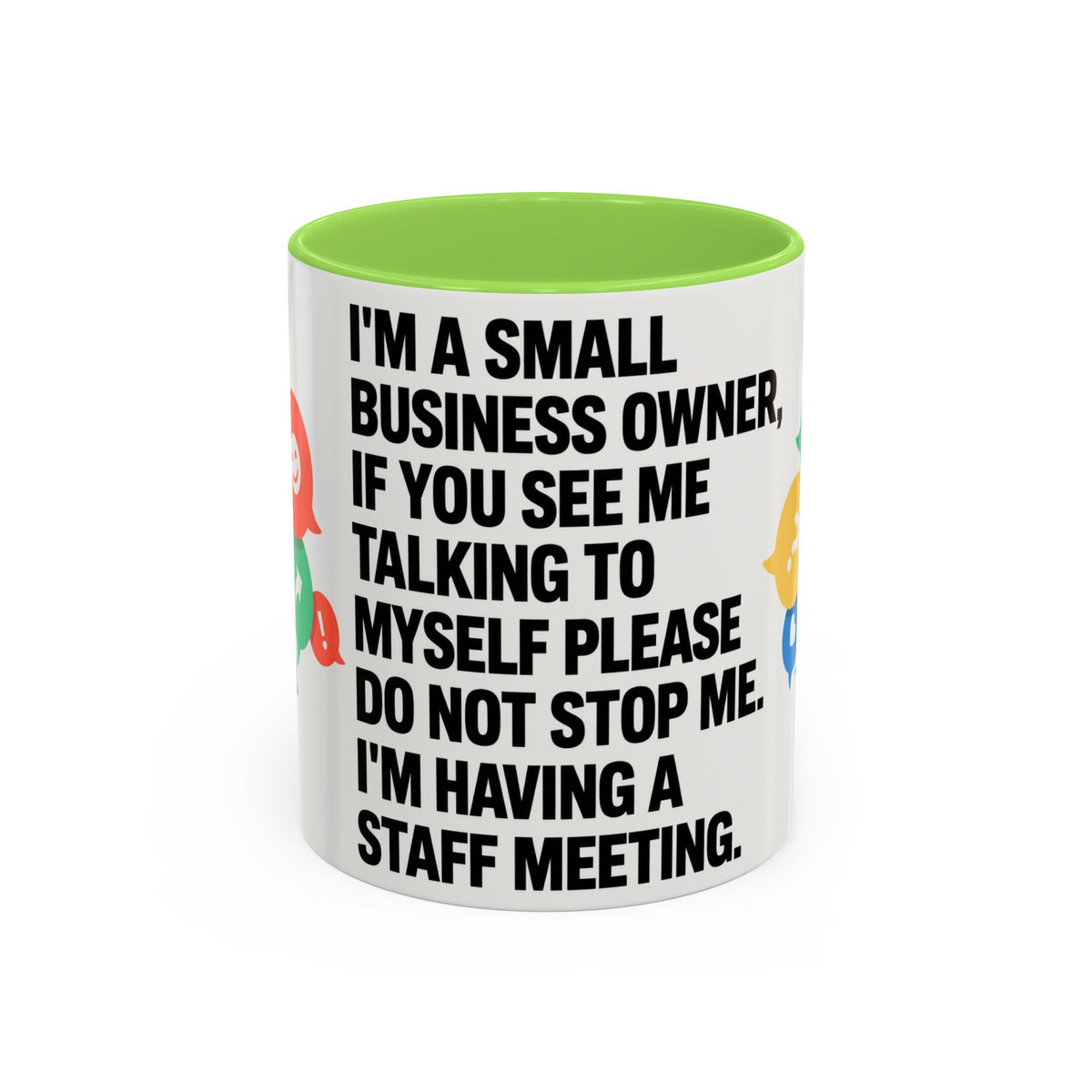 Small Business Owner Staff Meeting Mug — Funny Entrepreneur Coffee Cup