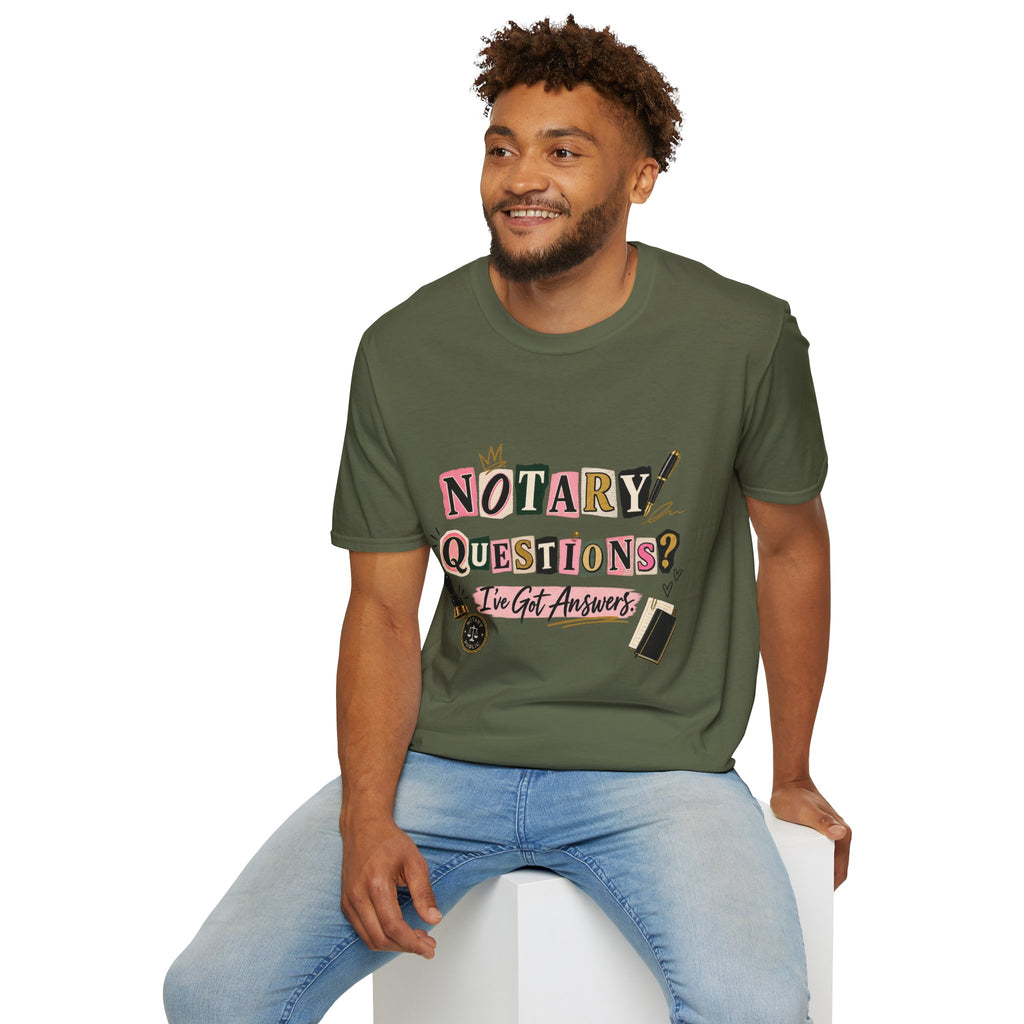 Notary Questions? I’ve Got Answers T-Shirt — Notary Public Graphic Tee