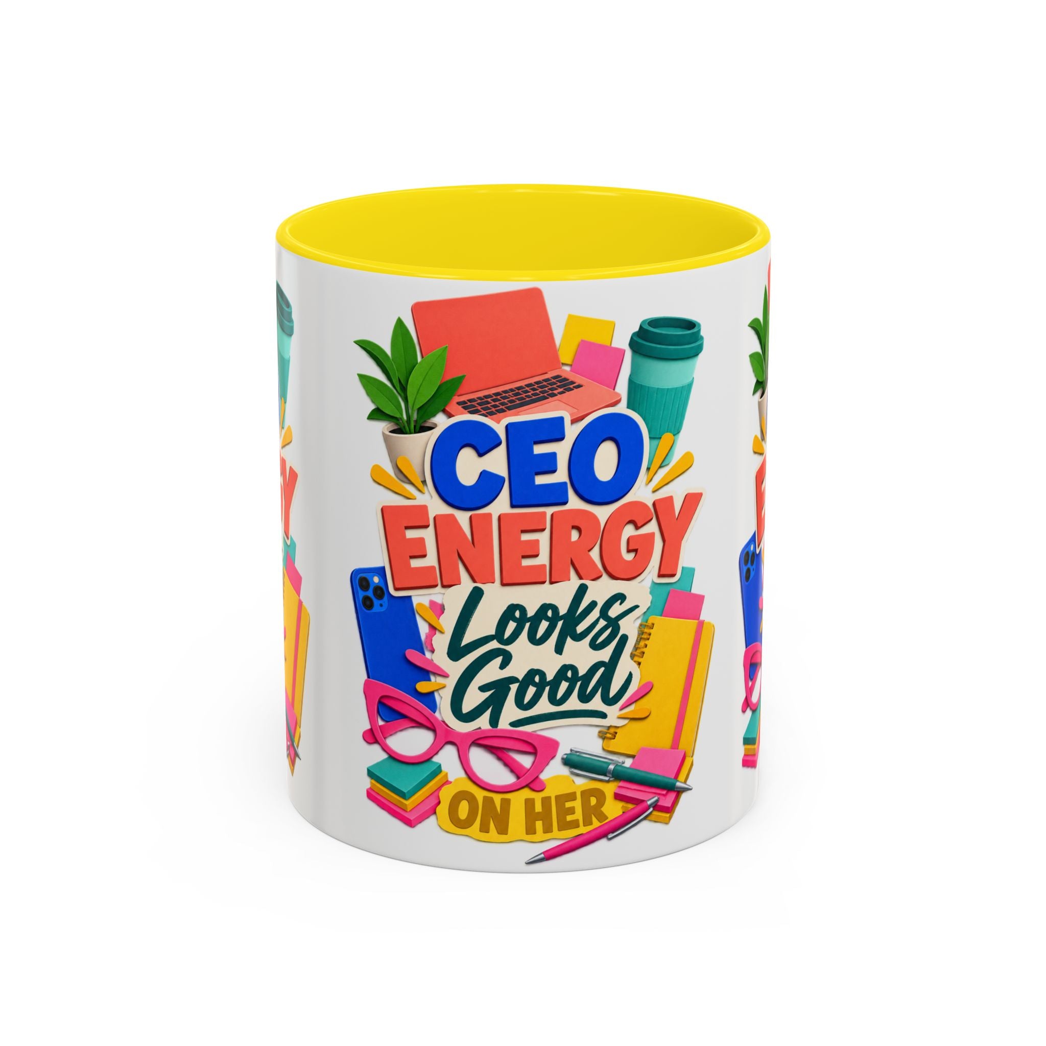 CEO Energy Looks Good on Her Mug | Women in Business Coffee Cup | Female Entrepreneur Gift | Boss Lady Office Mug
