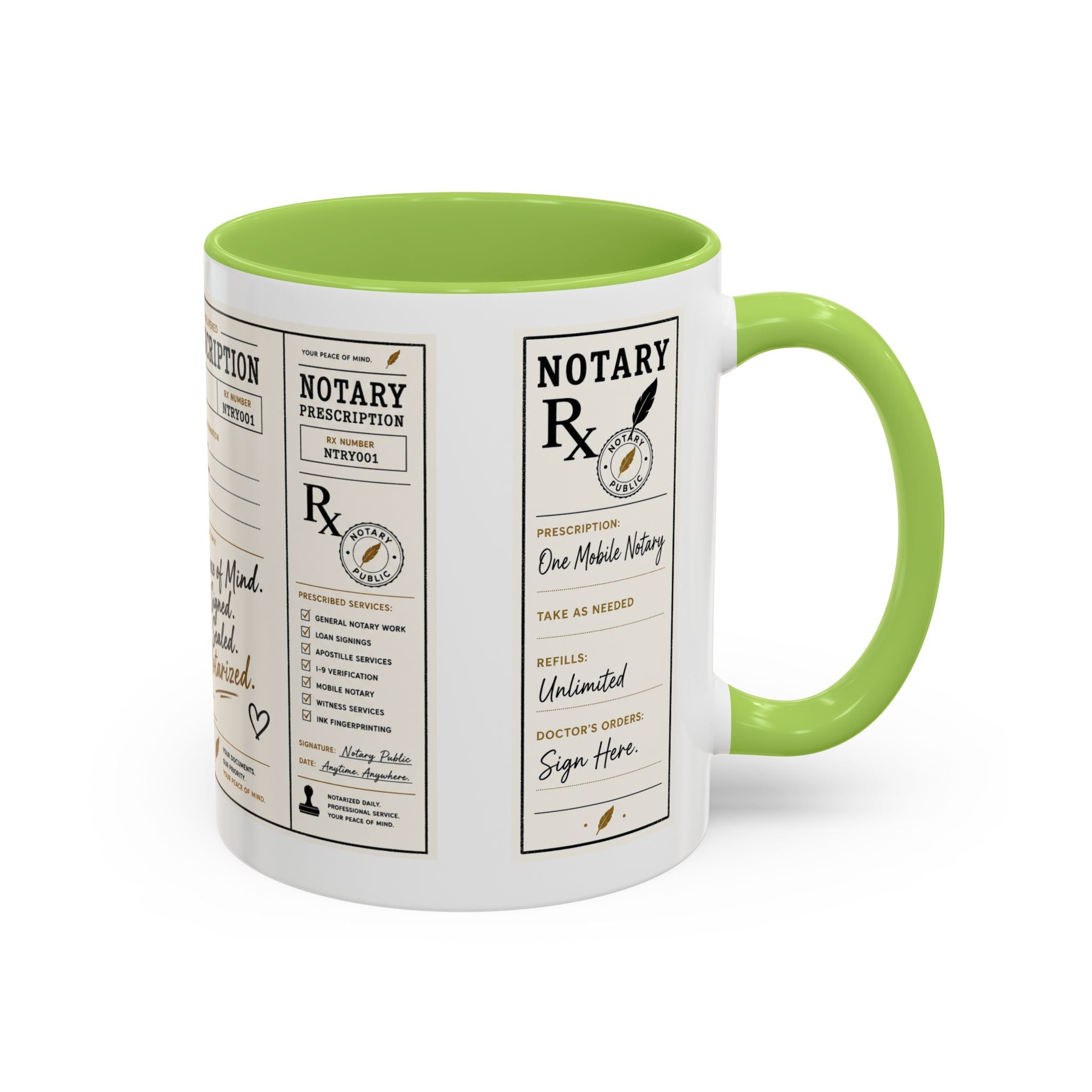 Notary Prescription | Accent Coffee Mug (11oz & 15oz)