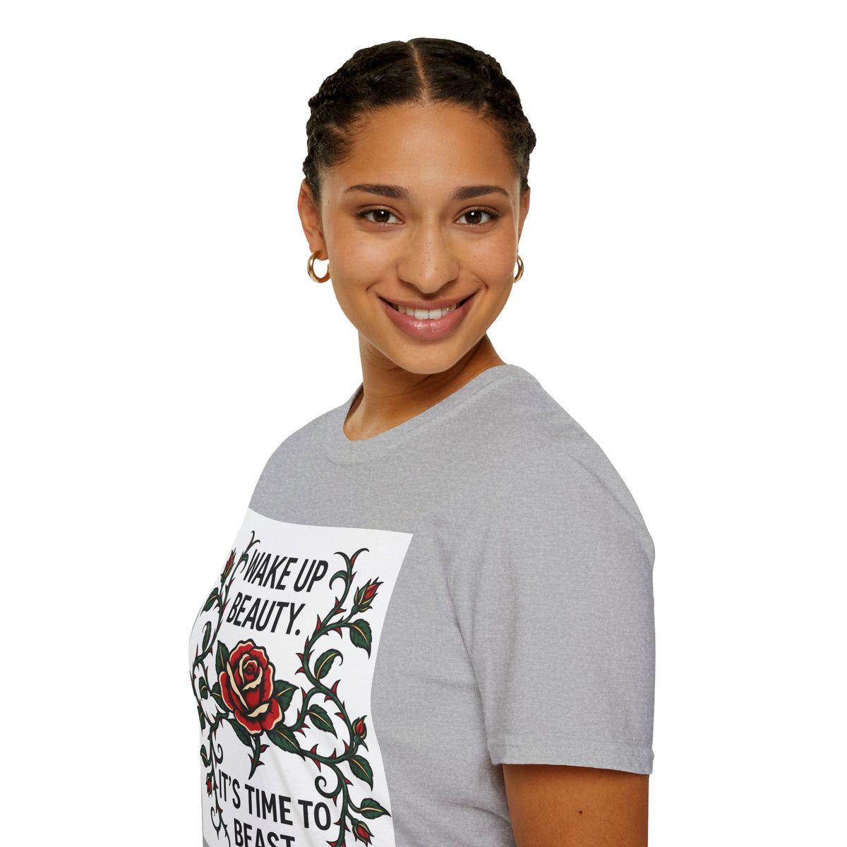 Wake Up Beauty, It’s Time to Beast Tee — Rose & Thorn Graphic Shirt