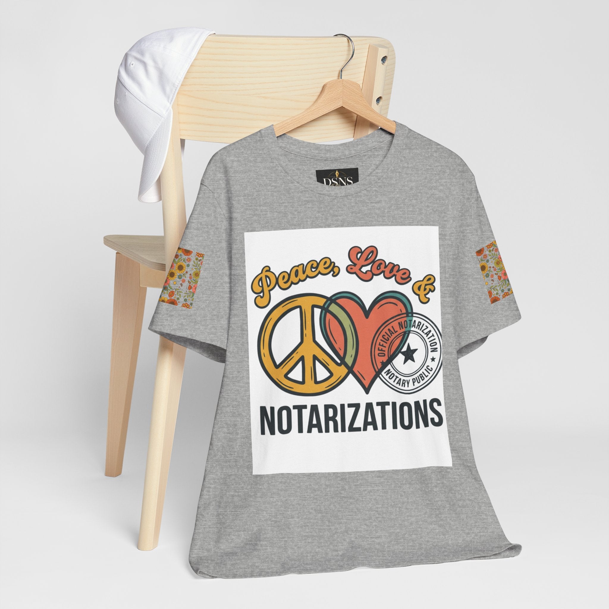 Peace, Love & Notarizations Unisex Jersey T-Shirt ☮️❤️🖋️