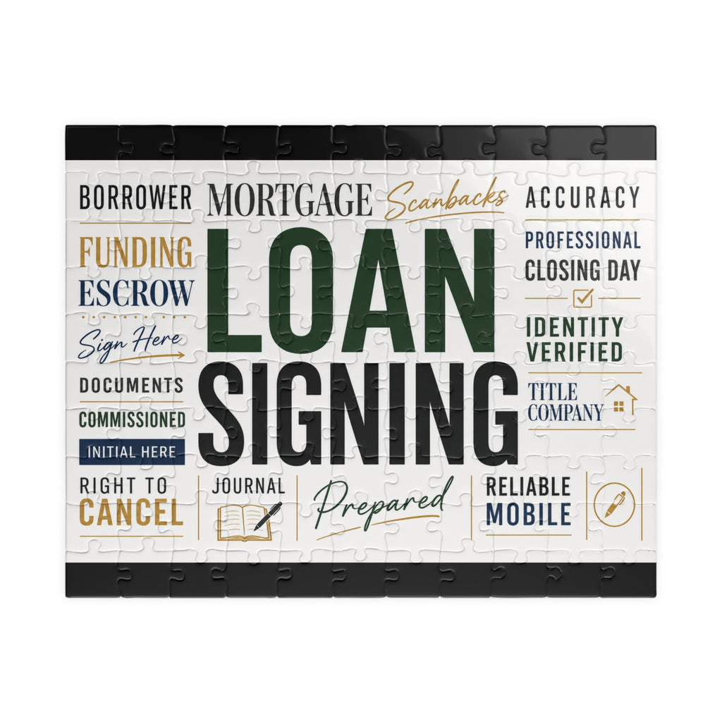Loan Signing Word Art Jigsaw Puzzle | 110, 252, 520 & 1,014 Pieces