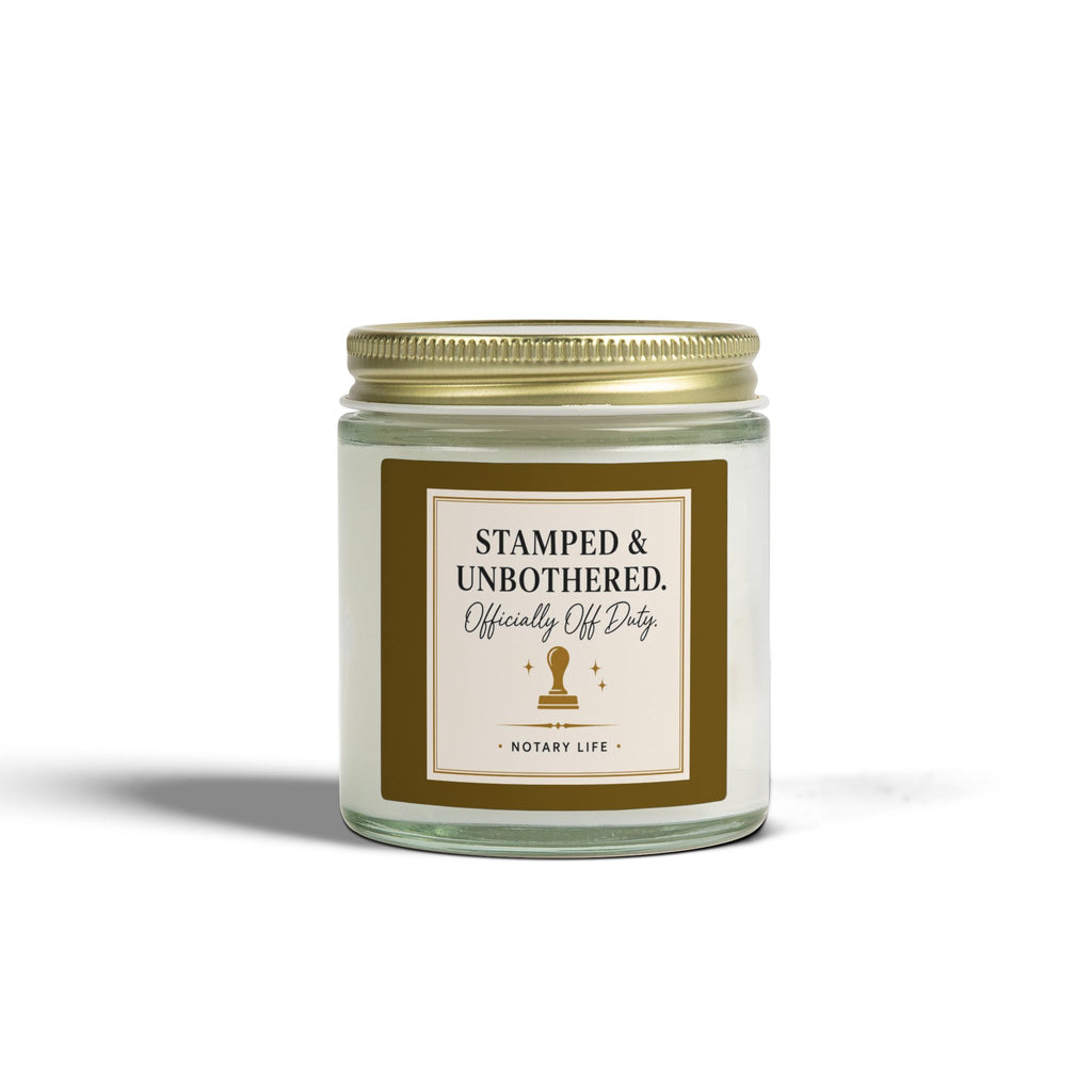 Stamped & Unbothered. Officially Off Duty. | Notary Life Scented Candle (4oz & 9oz)