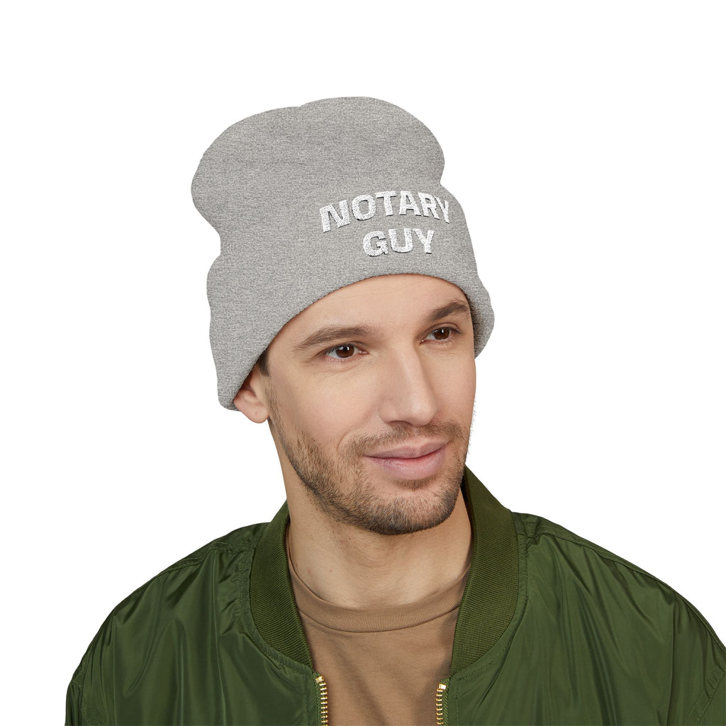 Notary Guy Embroidered Cuffed Beanie | Men's Notary Public Winter Hat