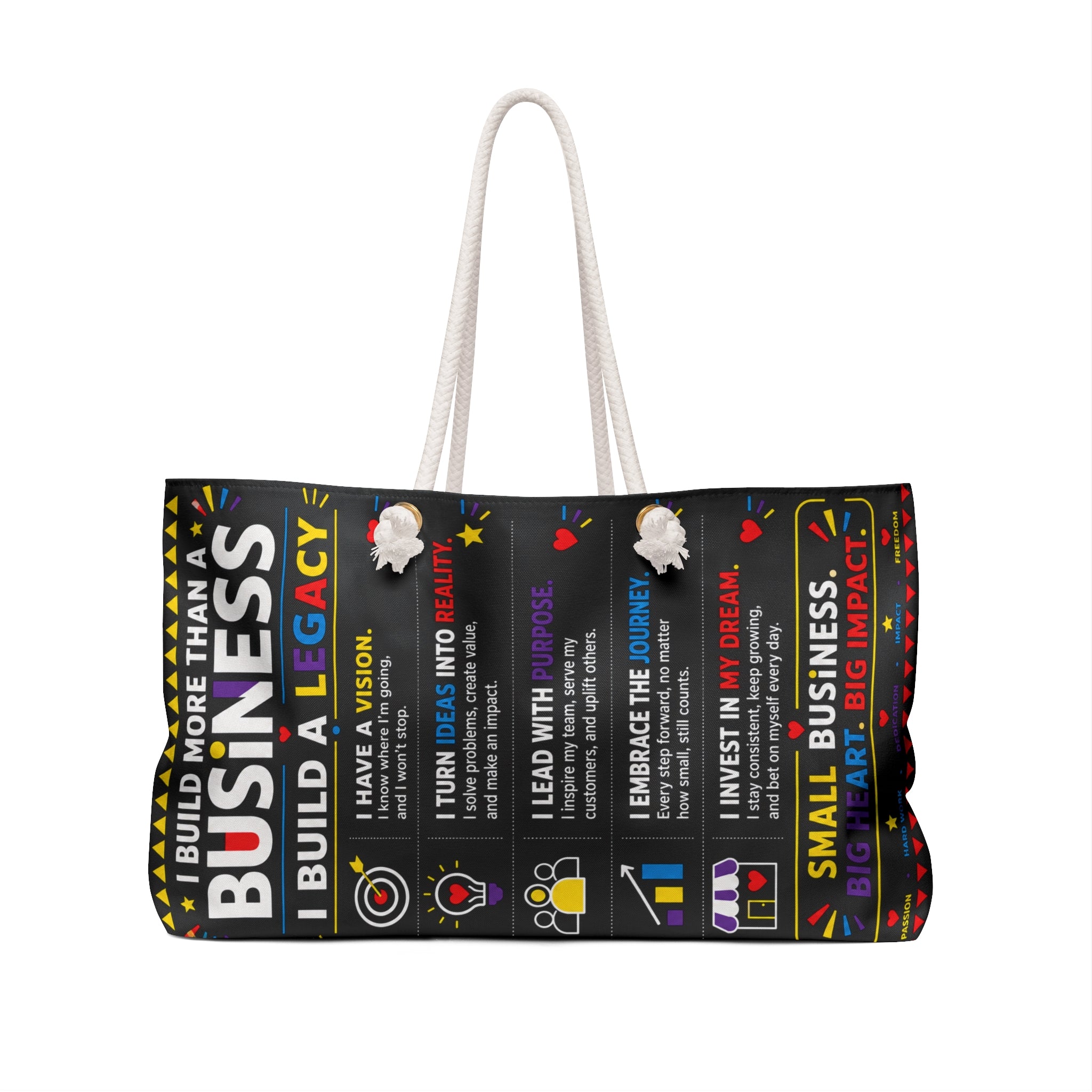 Small Business. Big Dreams. Bold Moves. Weekender Bag | Entrepreneur Travel Tote | Business Owner Overnight Bag | Legacy Builder Duffel
