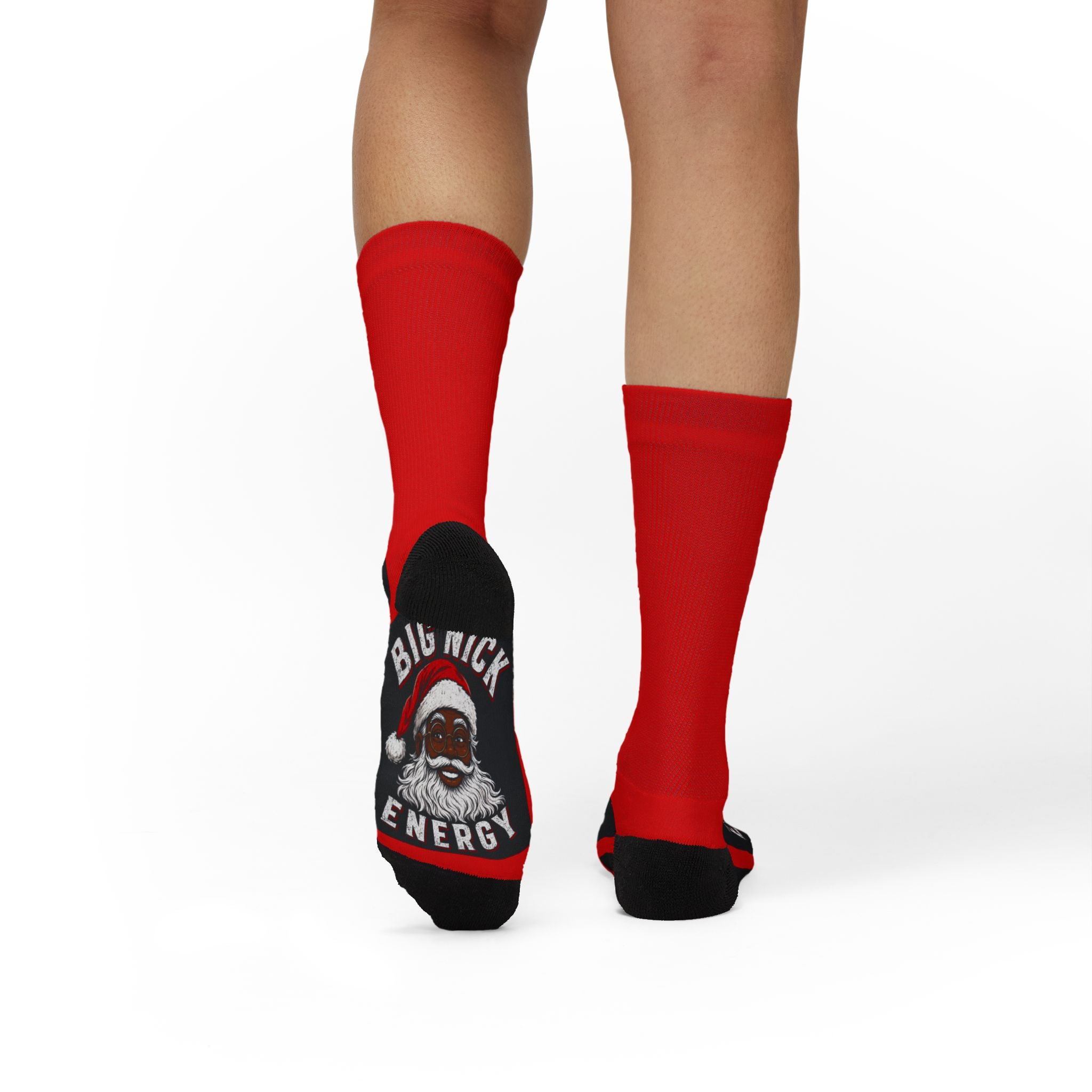 Big Nick Energy Christmas Socks | Funny Santa Holiday Crew Socks | Festive Stocking Stuffer