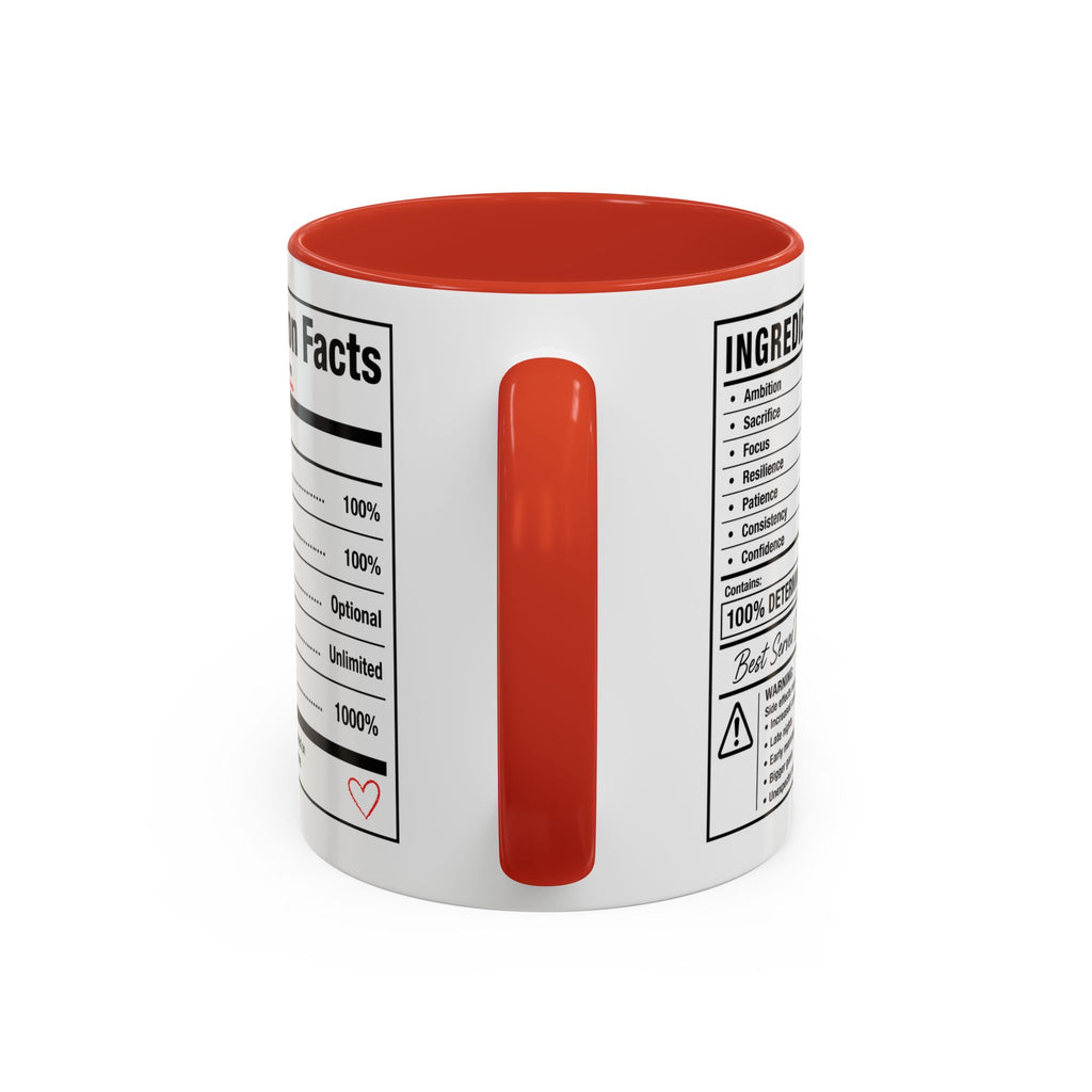 Entrepreneur Nutrition Facts Accent Coffee Mug | CEO Motivation Coffee Cup (11oz, 15oz)