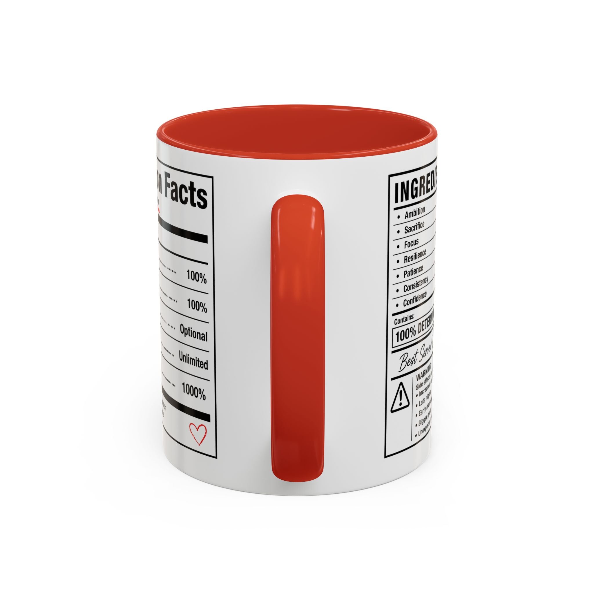 Entrepreneur Nutrition Facts Accent Coffee Mug | CEO Motivation Coffee Cup (11oz, 15oz)