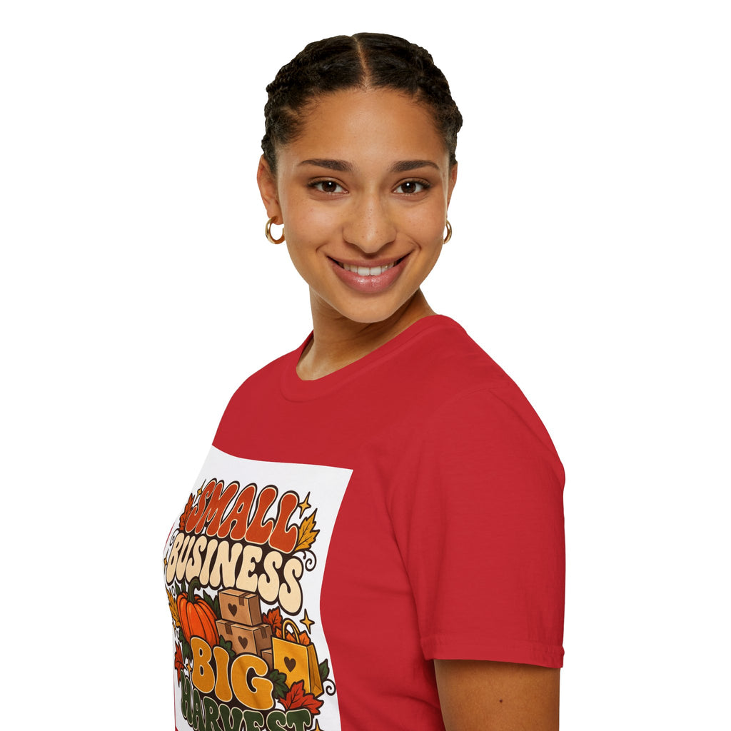 Small Business Big Harvest Graphic T-Shirt — Retro Fall Entrepreneur Tee