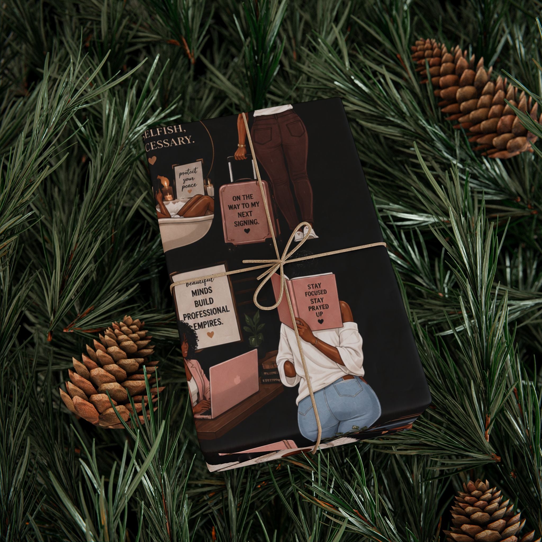Notary Boss Self-Care Wrapping Paper – Professional Women Gift Wrap💗✍🏾🎁✨