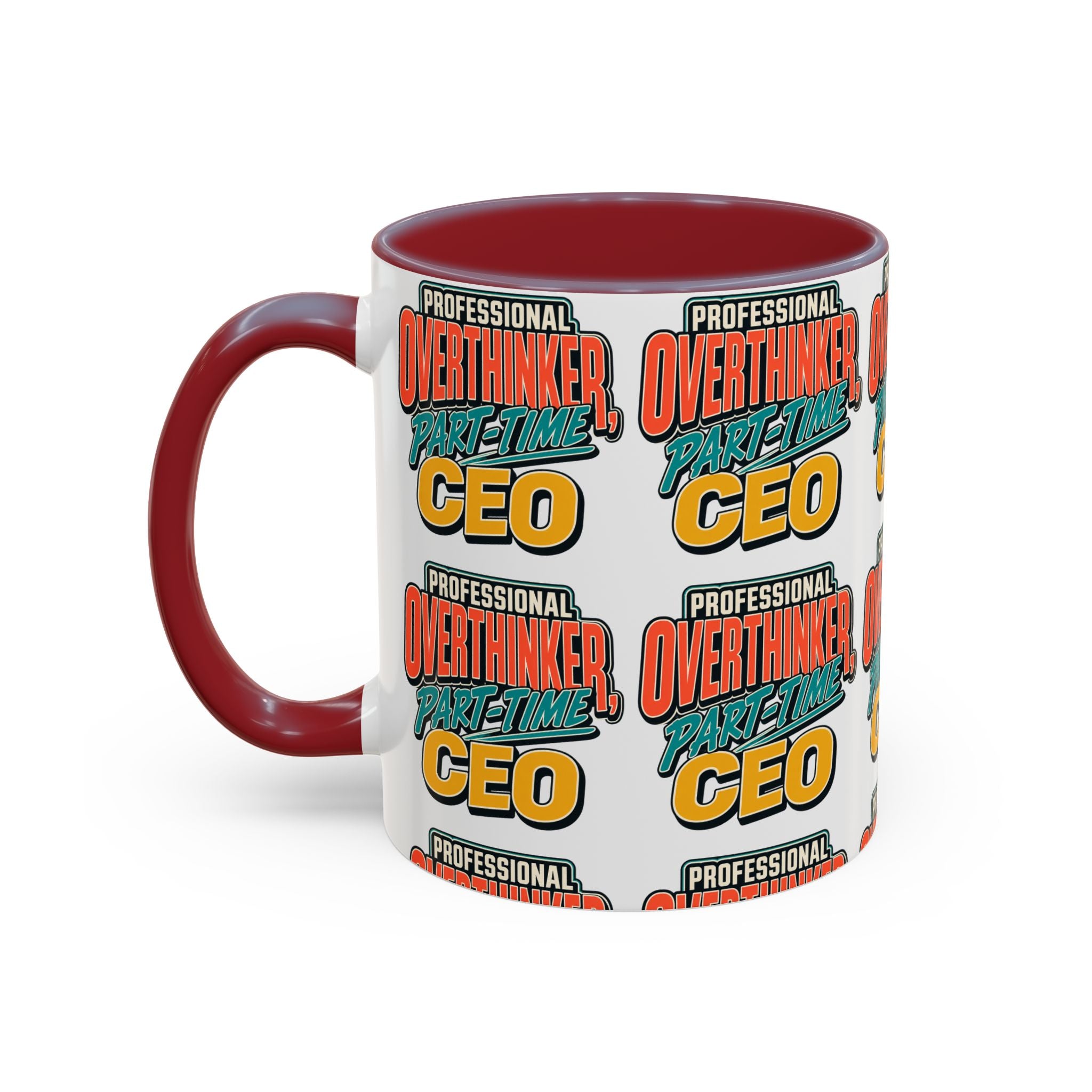 Professional Overthinker Part-Time CEO Mug | Funny Small Business Owner Coffee Cup | Entrepreneur and Side-Hustle Gift