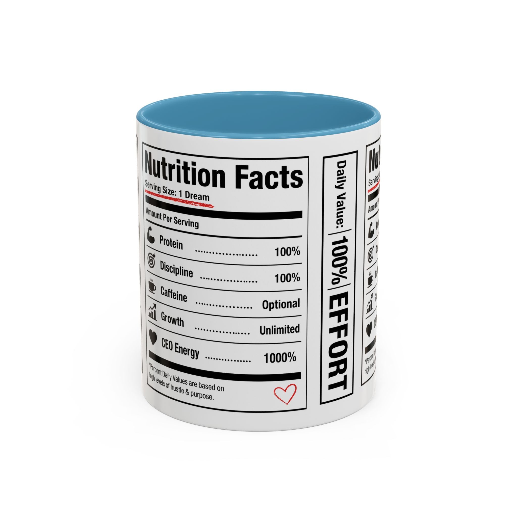 Entrepreneur Nutrition Facts Accent Coffee Mug | CEO Motivation Coffee Cup (11oz, 15oz)