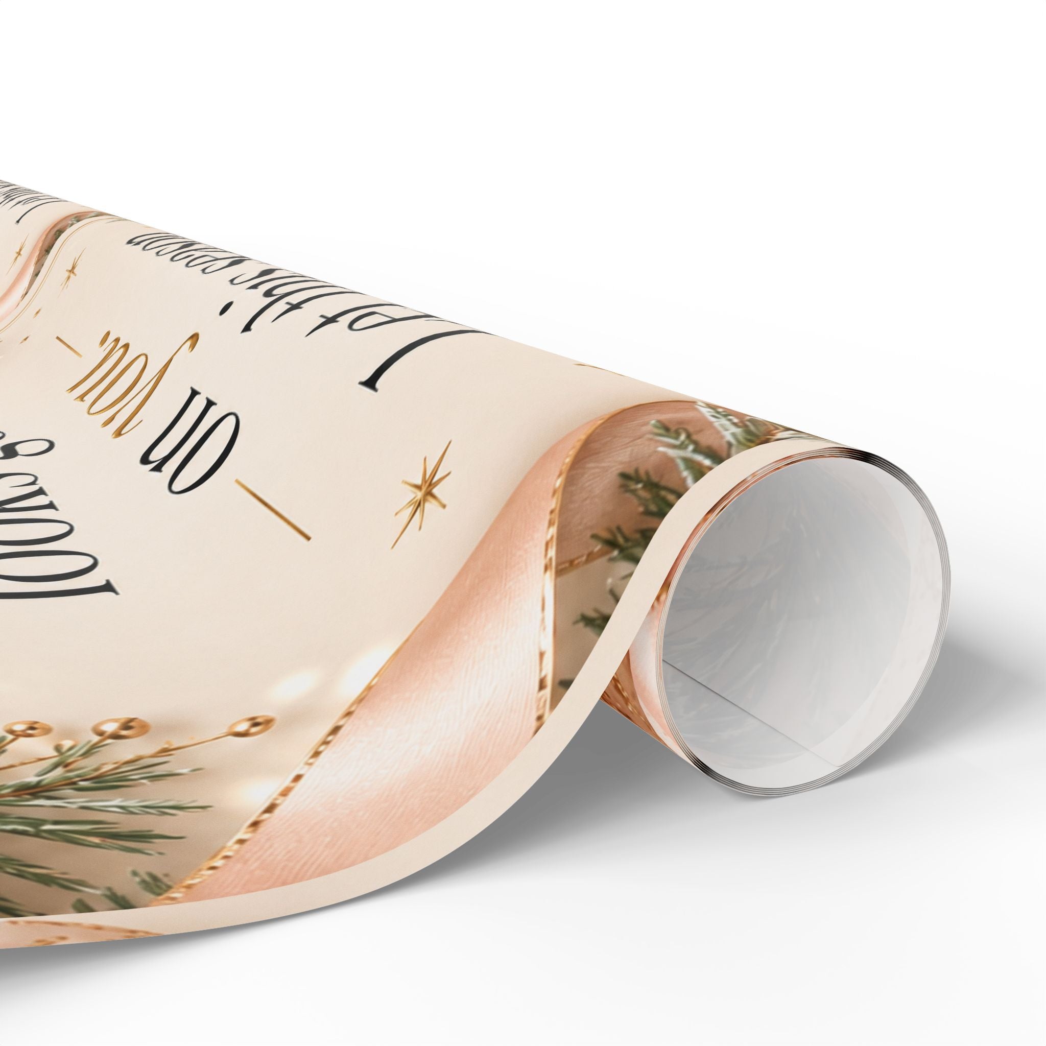 🎄 Joy Looks Good on You Wrapping Paper – Inspirational Holiday Gift Wrap ✨(Elegant Rose Gold & Pine)