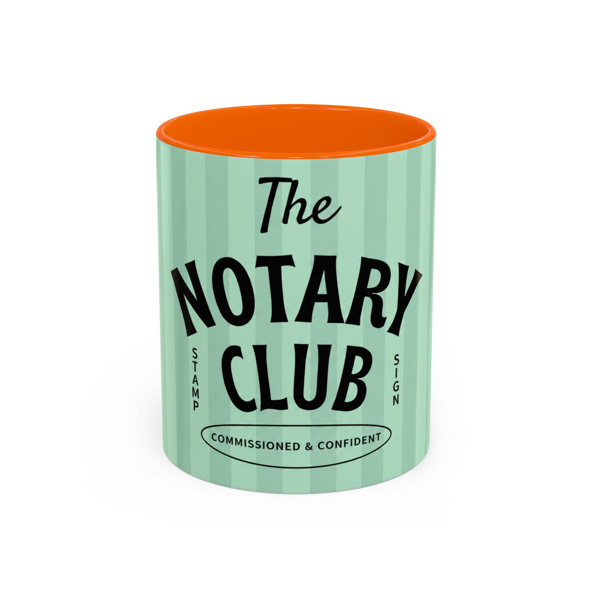 The Notary Club Accent Coffee Mug — Commissioned & Confident Notary Public Gift