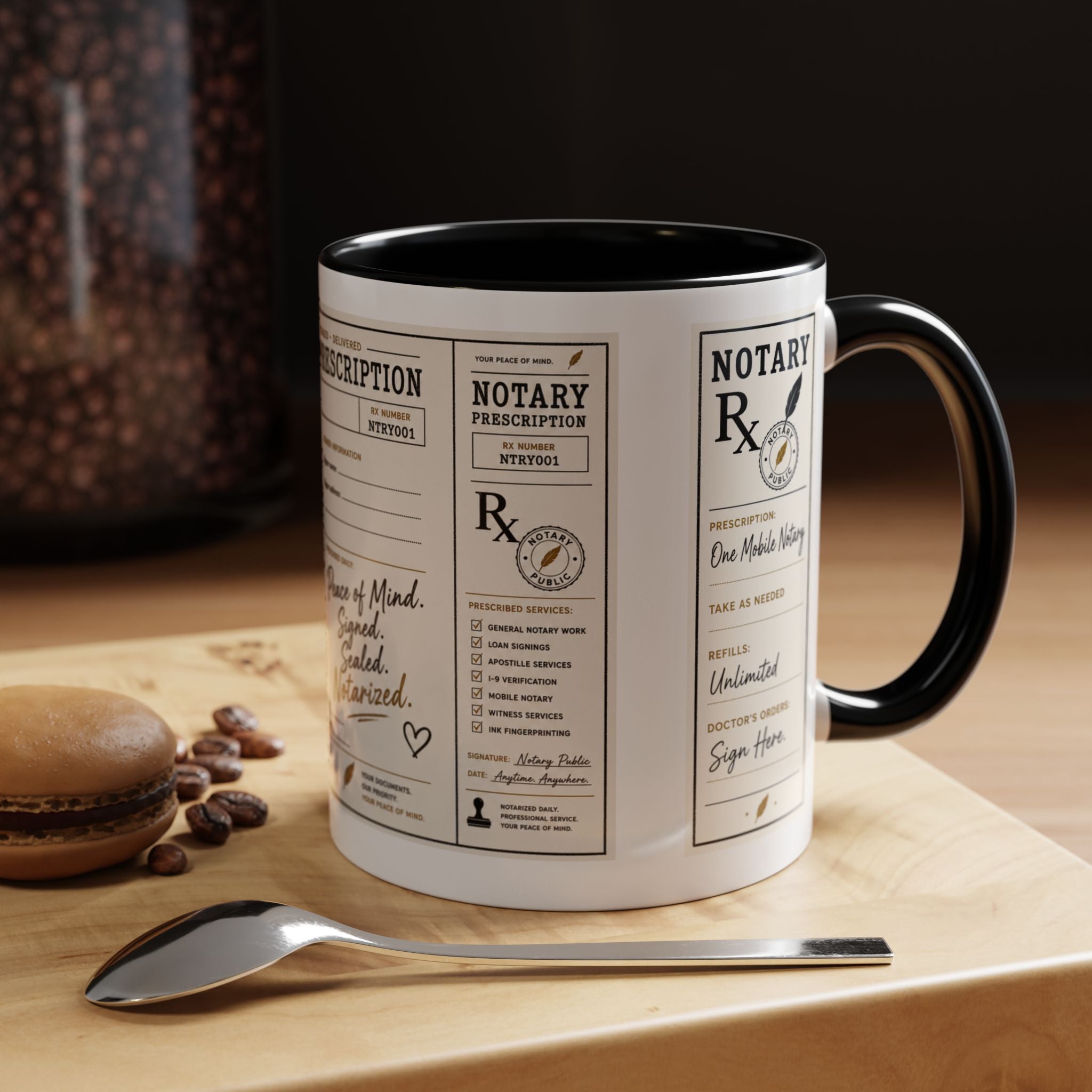 Notary Prescription | Accent Coffee Mug (11oz & 15oz)