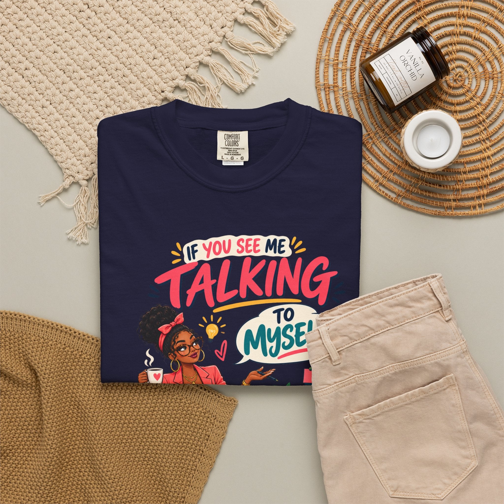Funny Small Business Owner T-Shirt — “If You See Me Talking to Myself” Staff Meeting Graphic Tee