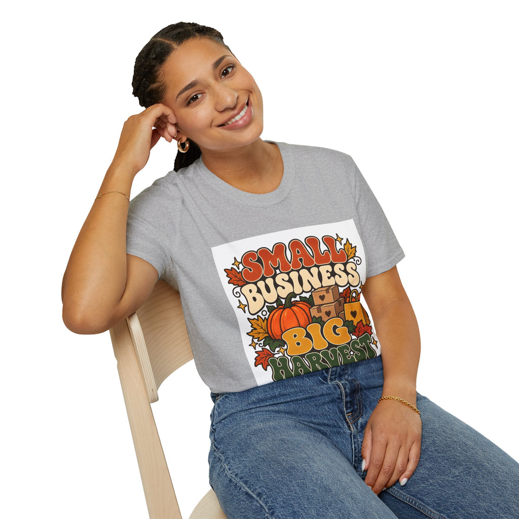 Small Business Big Harvest Graphic T-Shirt — Retro Fall Entrepreneur Tee