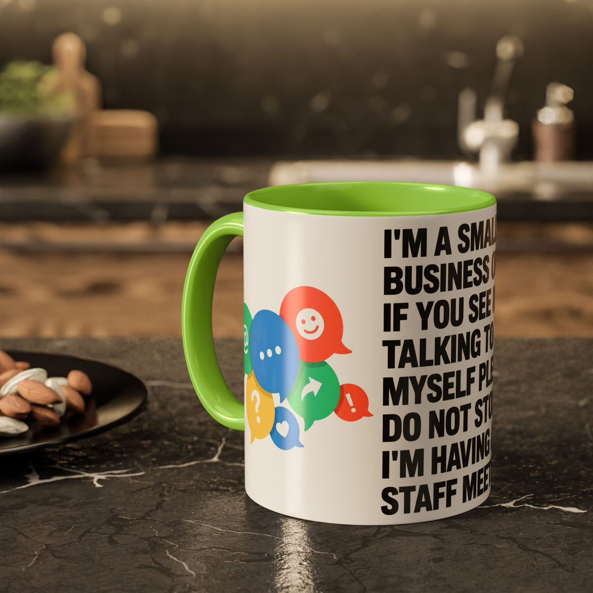 Small Business Owner Staff Meeting Mug — Funny Entrepreneur Coffee Cup