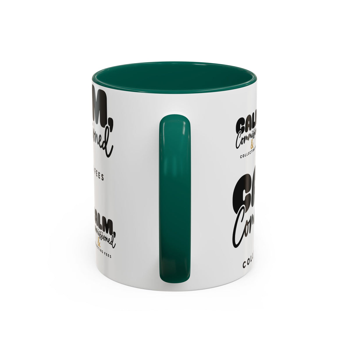 Calm, Commissioned & Collecting Fees Accent Coffee Mug — Notary Public Gift