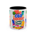 CEO Energy Looks Good on Her Mug | Women in Business Coffee Cup | Female Entrepreneur Gift | Boss Lady Office Mug