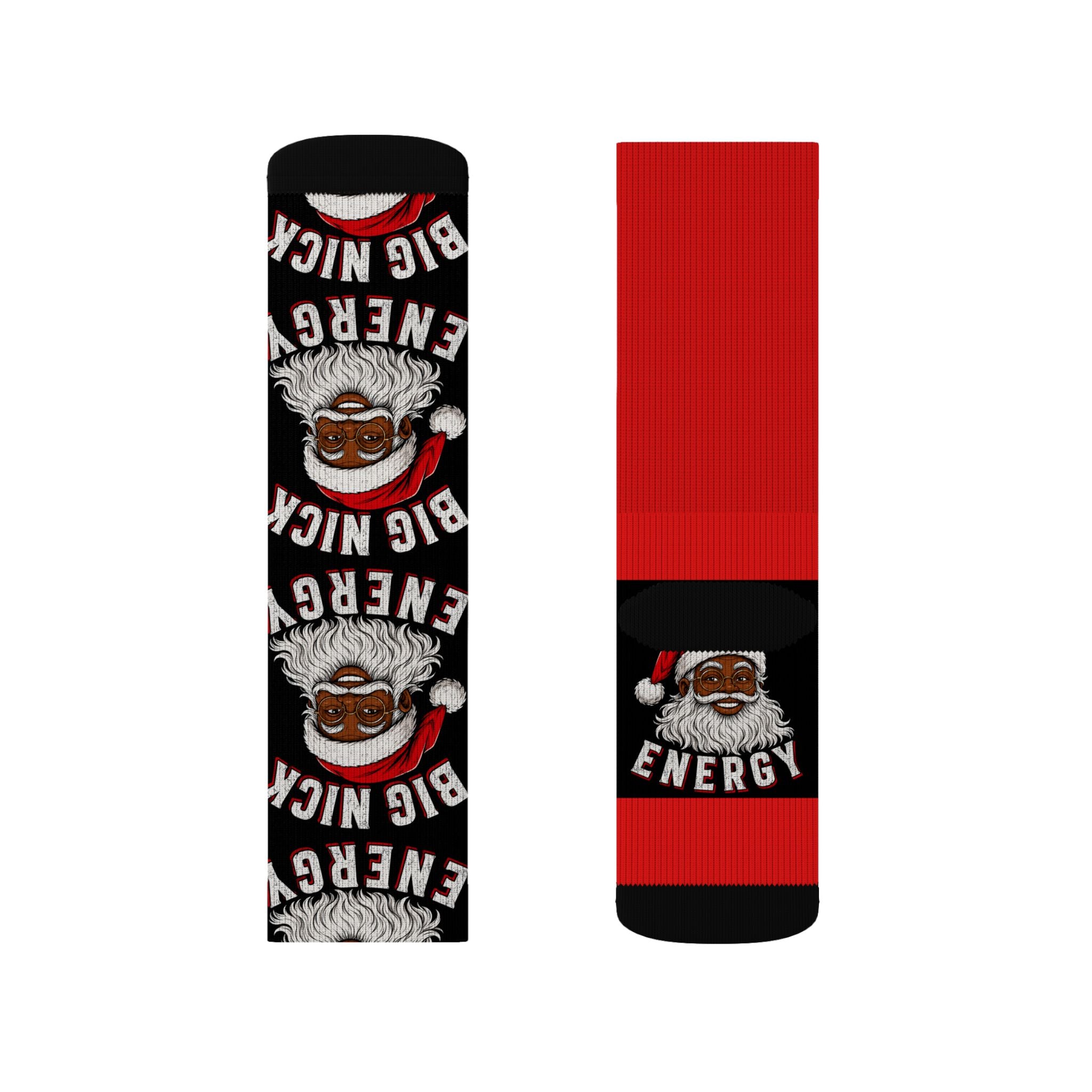 Big Nick Energy Christmas Socks | Funny Santa Holiday Crew Socks | Festive Stocking Stuffer
