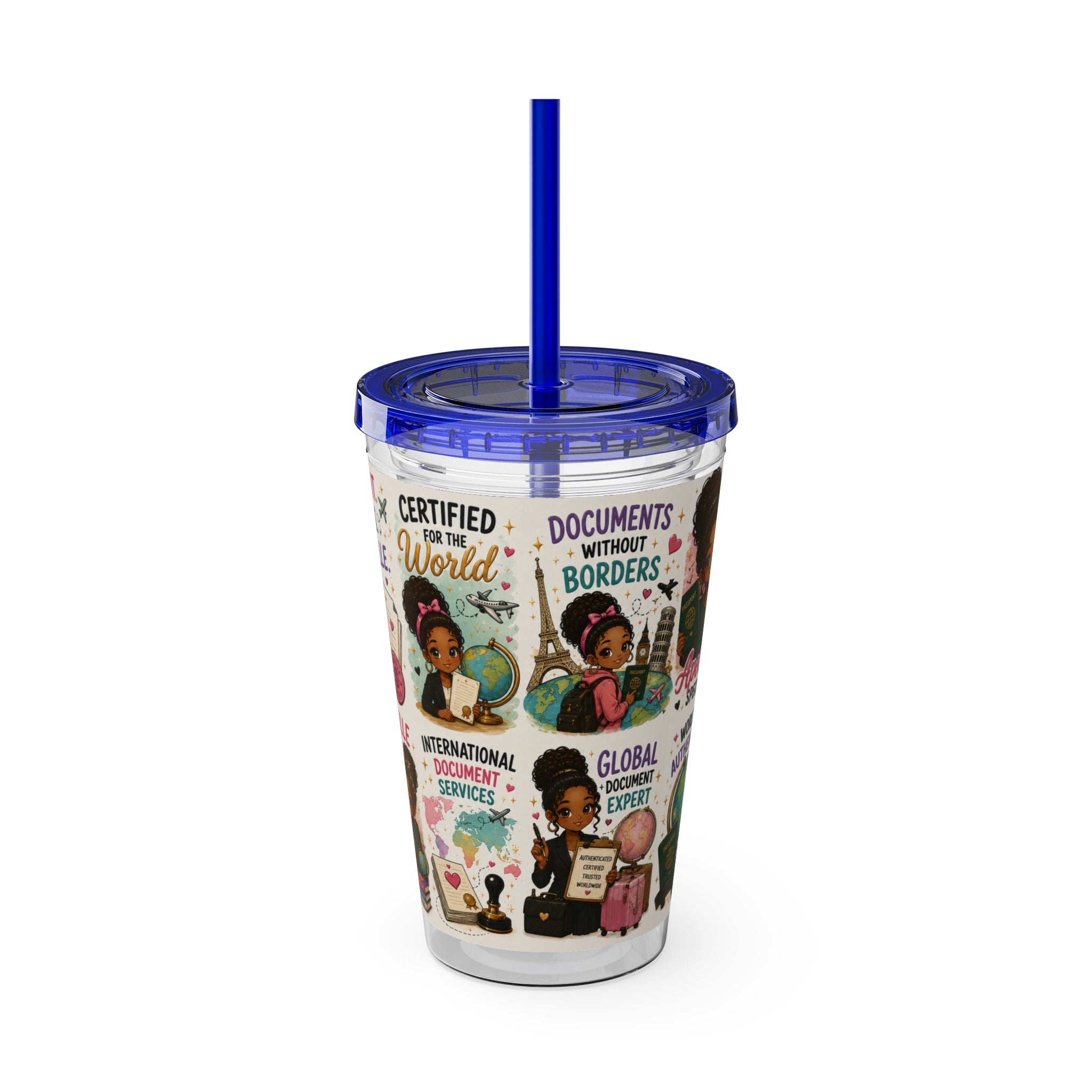 16 oz Acrylic Tumbler – Apostille Specialist Travel Collection | Double-Wall Notary Cup with Straw