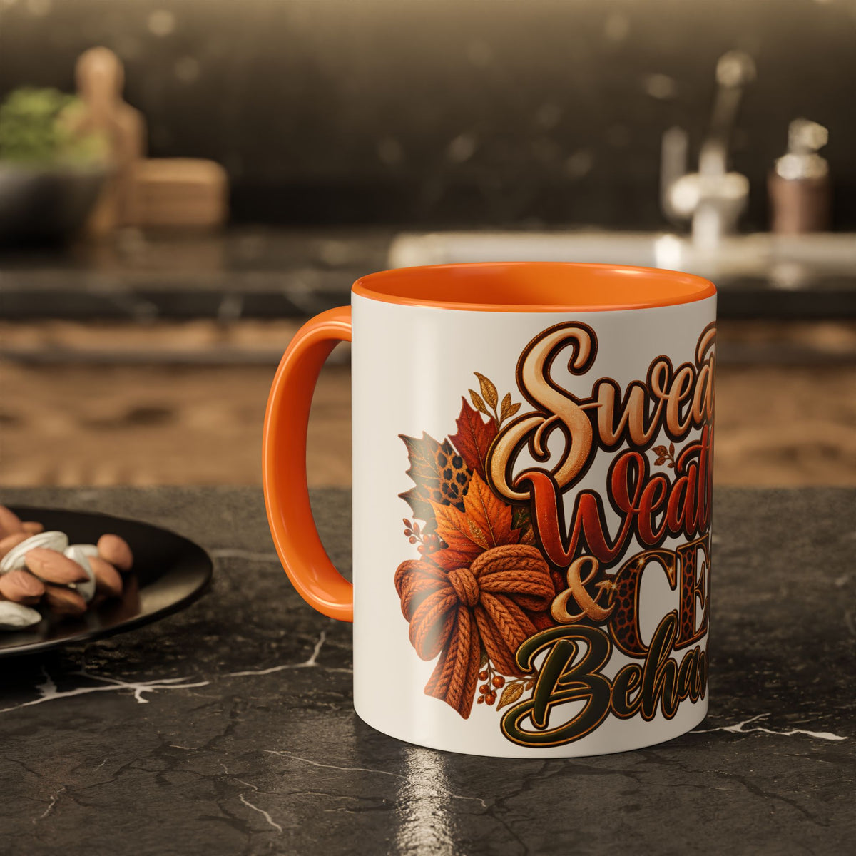 Sweater Weather & CEO Behavior Mug – Fall Pumpkin Latte Seasonal Coffee Cup (11oz/15oz)