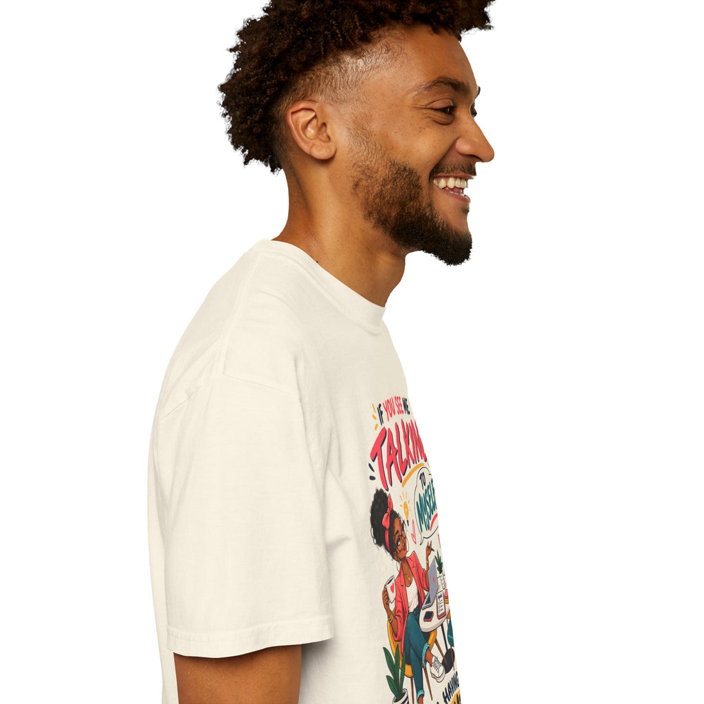 Funny Small Business Owner T-Shirt — “If You See Me Talking to Myself” Staff Meeting Graphic Tee