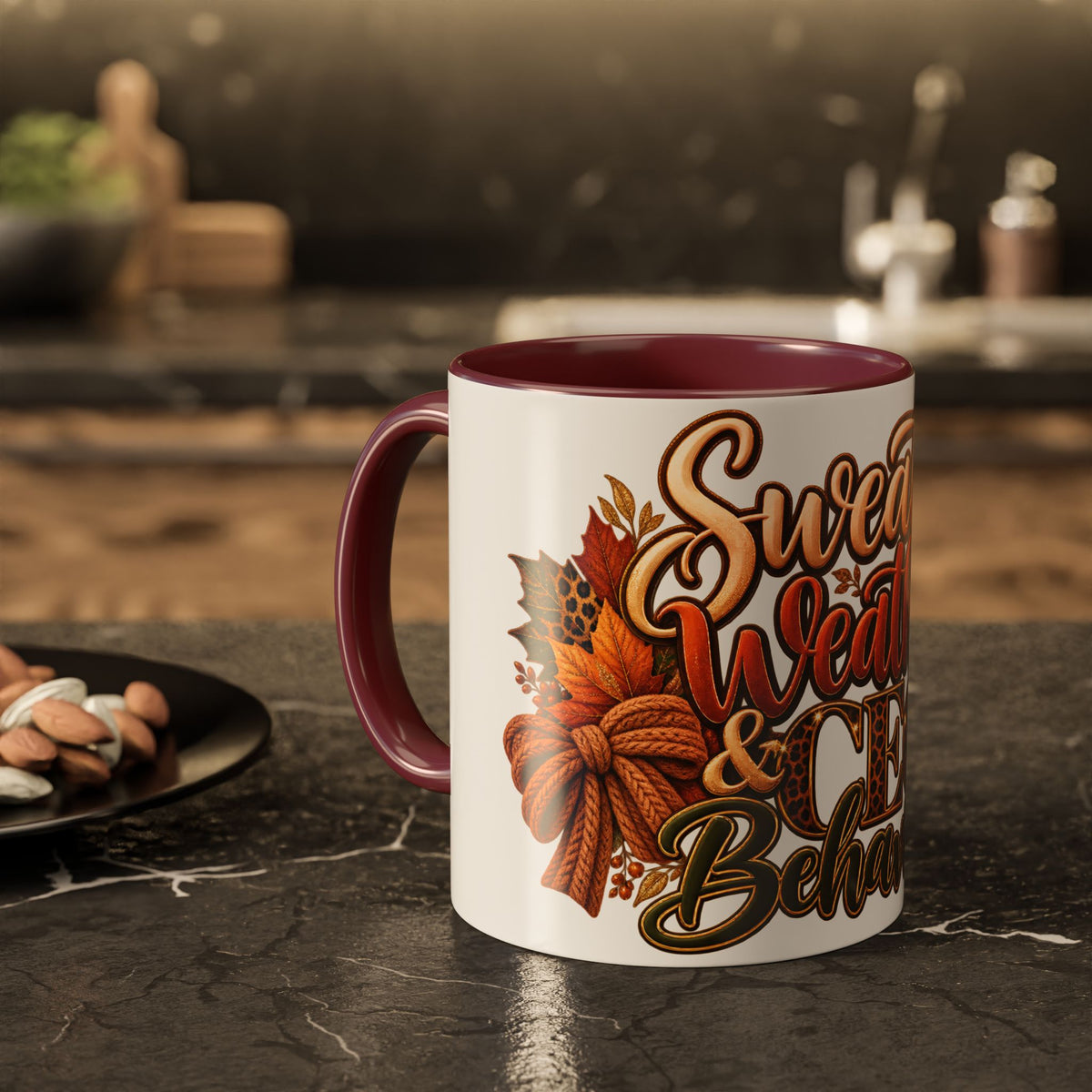 Sweater Weather & CEO Behavior Mug – Fall Pumpkin Latte Seasonal Coffee Cup (11oz/15oz)