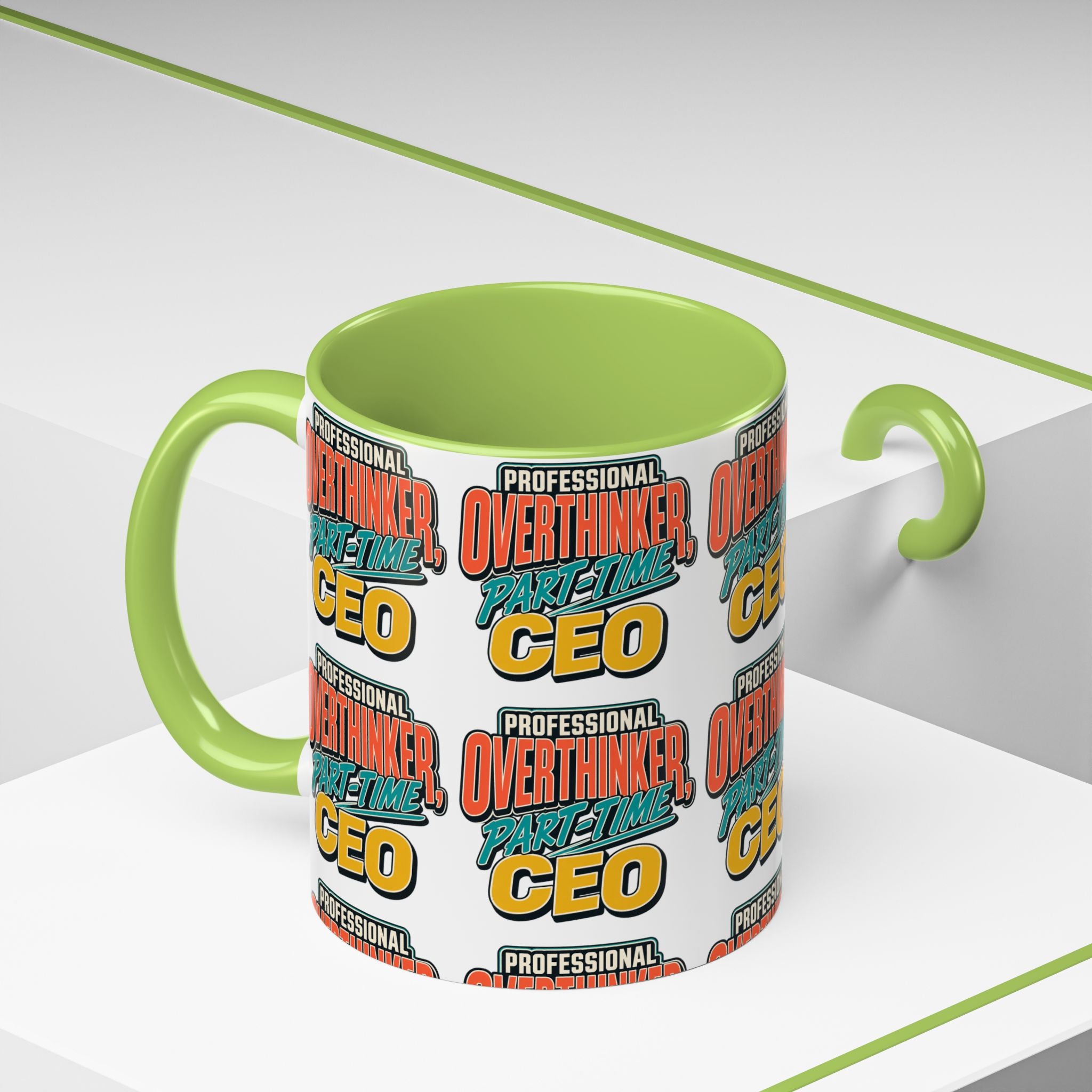 Professional Overthinker Part-Time CEO Mug | Funny Small Business Owner Coffee Cup | Entrepreneur and Side-Hustle Gift