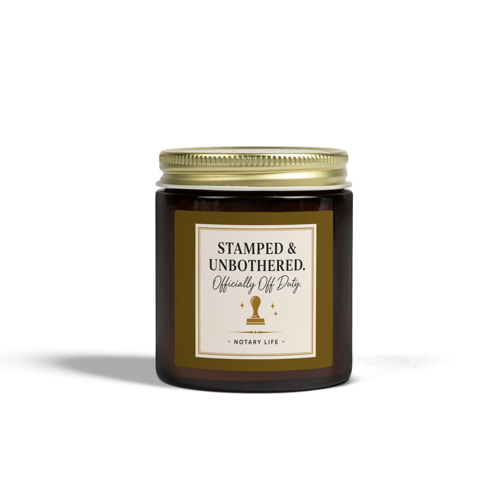 Stamped & Unbothered. Officially Off Duty. | Notary Life Scented Candle (4oz & 9oz)