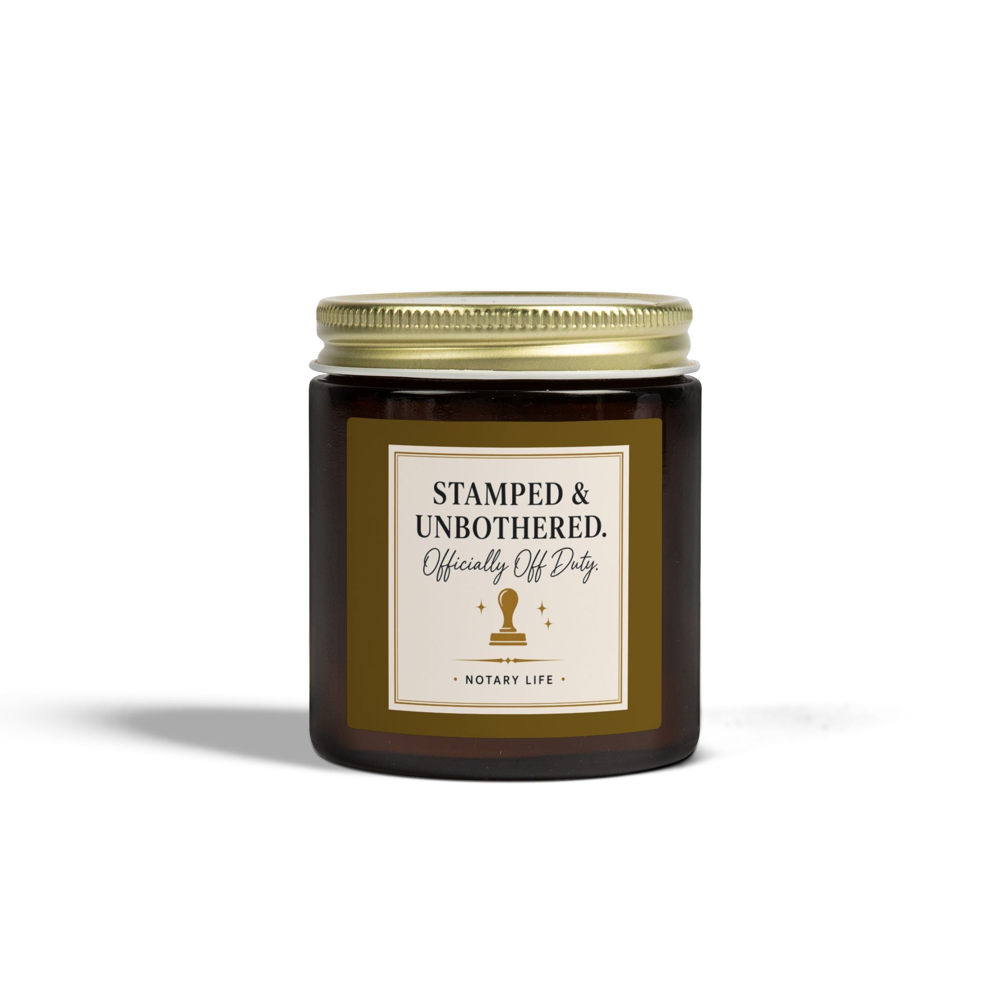 Stamped & Unbothered. Officially Off Duty. | Notary Life Scented Candle (4oz & 9oz)