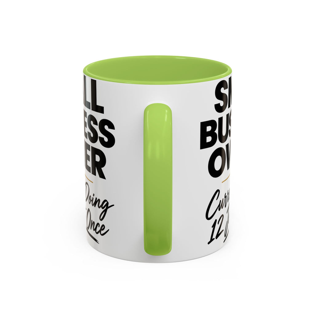 Small Business Owner Mug | “Currently Doing 12 Jobs at Once” Funny Entrepreneur Coffee Cup
