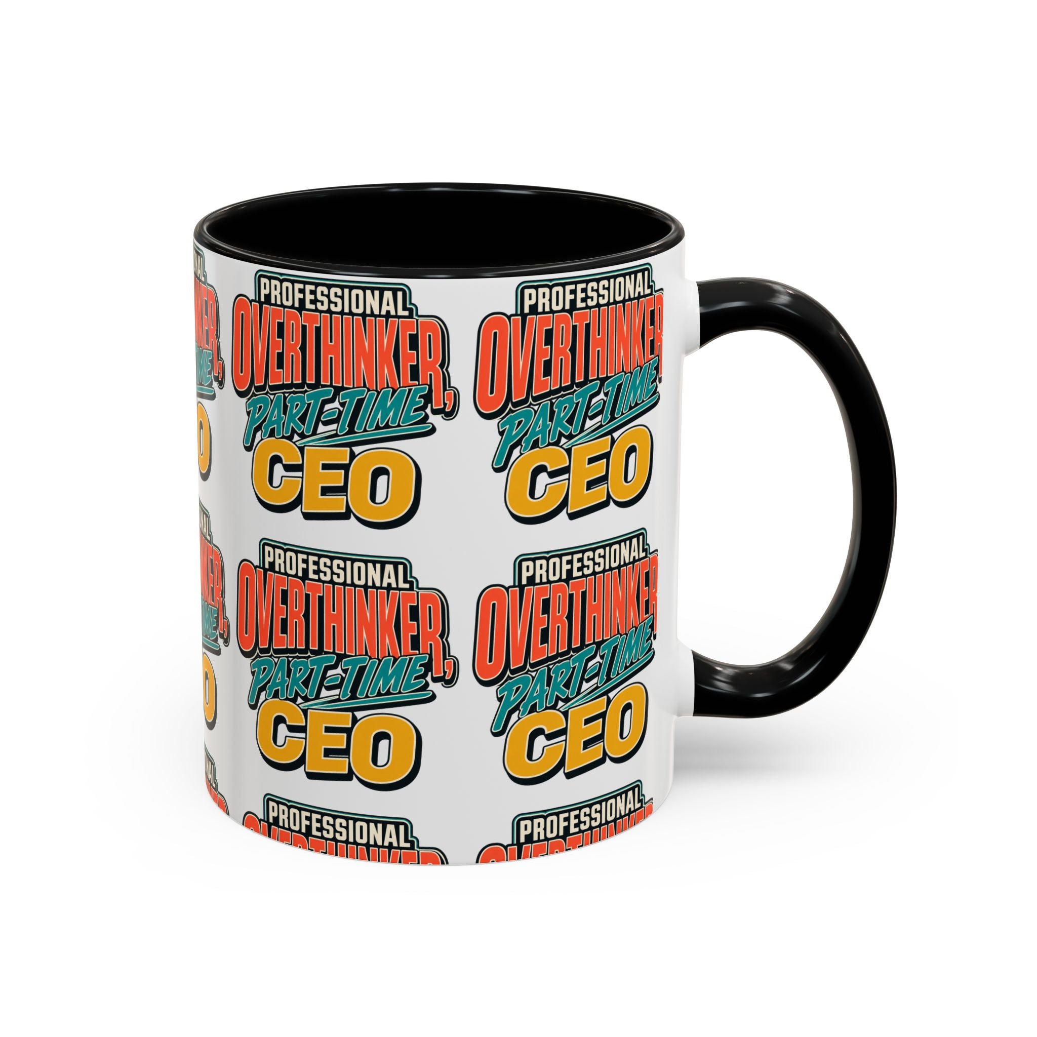 Professional Overthinker Part-Time CEO Mug | Funny Small Business Owner Coffee Cup | Entrepreneur and Side-Hustle Gift