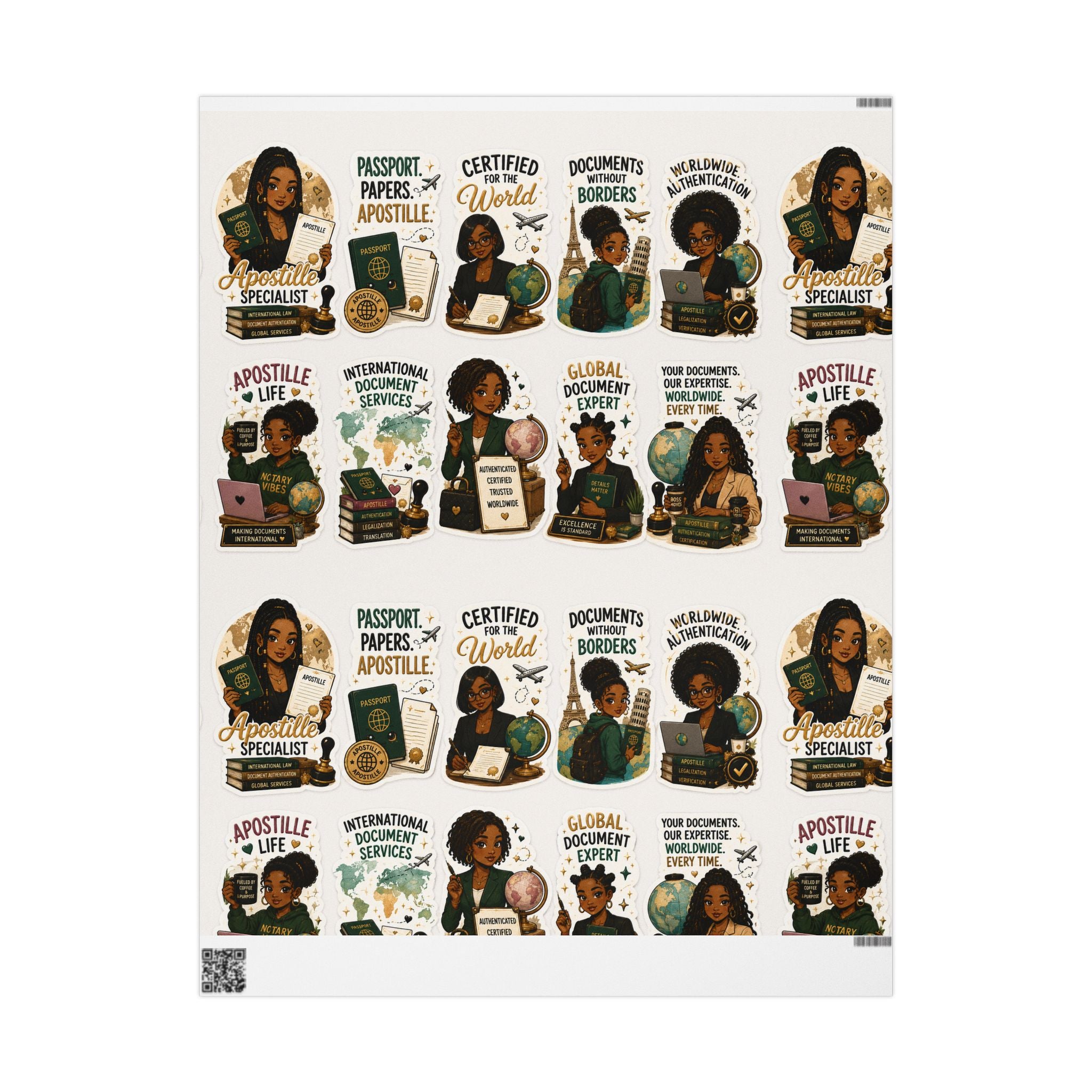 Apostille Around the World Wrapping Paper – International Document Specialist Gift Wrap🌍📜✈️✨