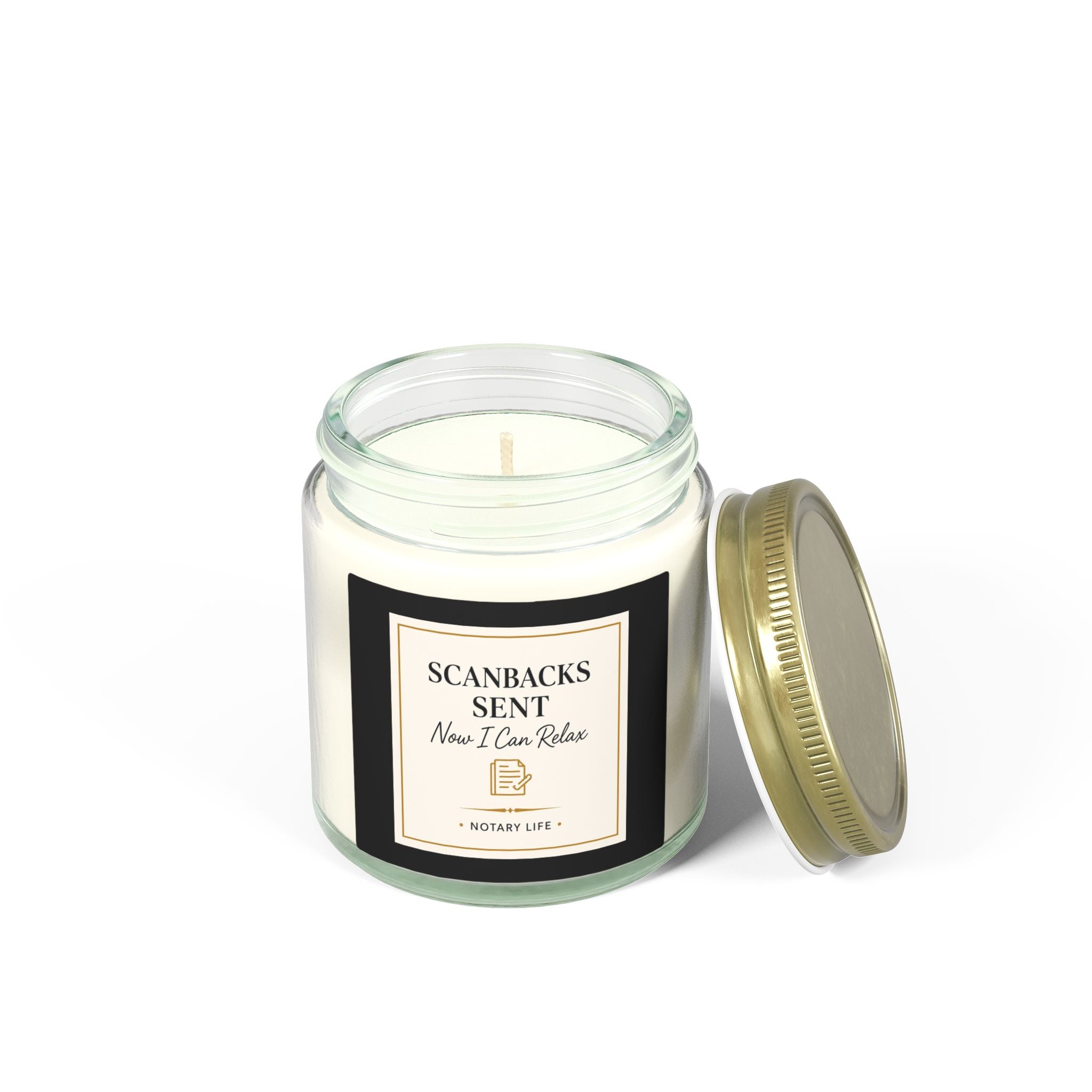 Scanbacks Sent. Now I Can Relax. | Notary Life Scented Candle Coconut Apricot Wax(4oz & 9oz)