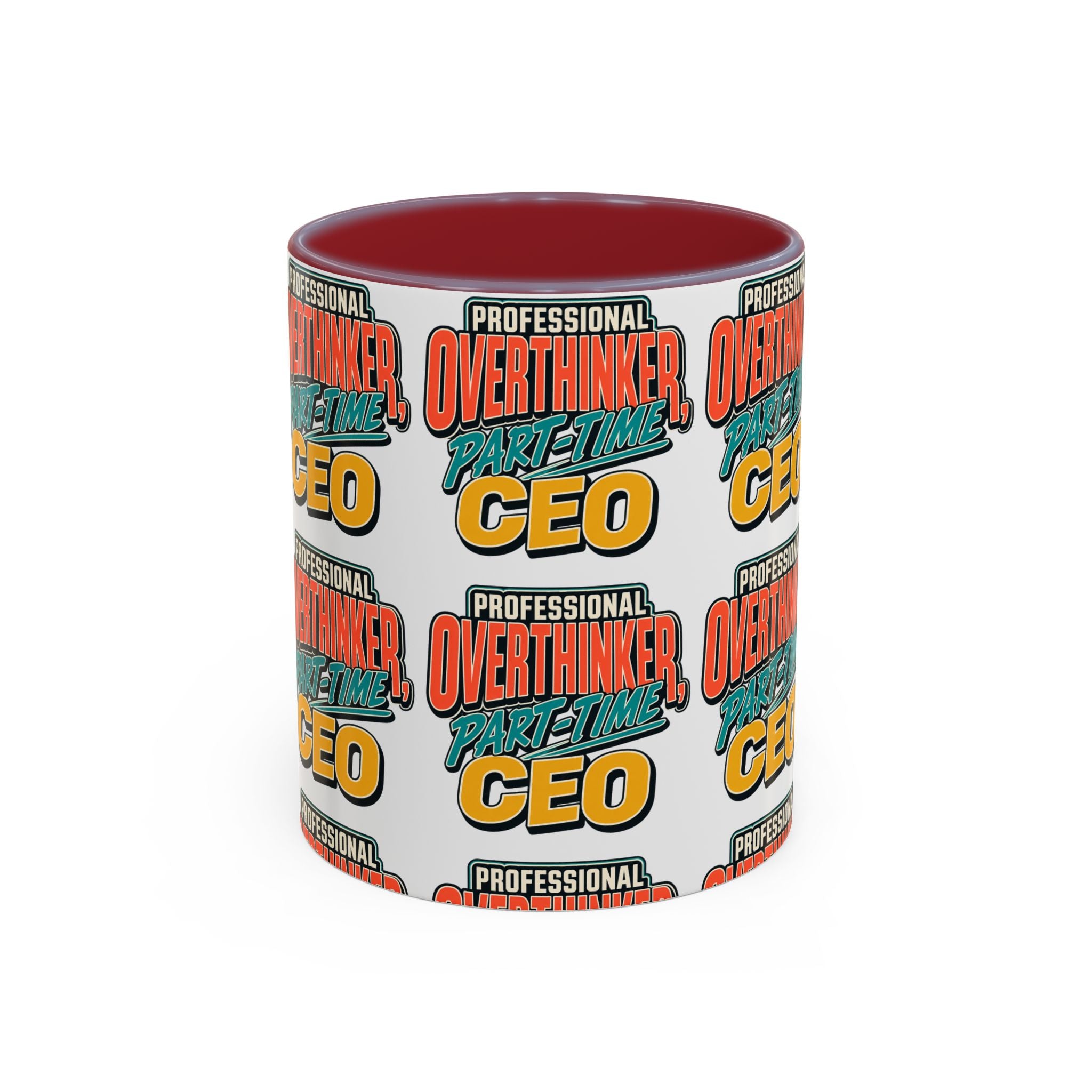 Professional Overthinker Part-Time CEO Mug | Funny Small Business Owner Coffee Cup | Entrepreneur and Side-Hustle Gift