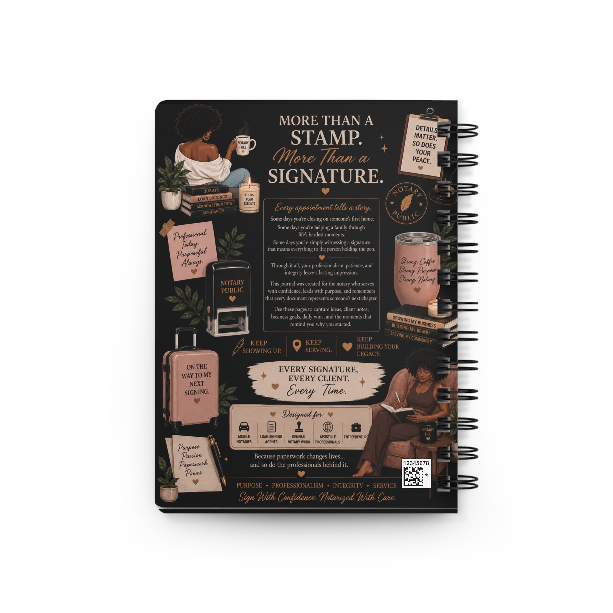 Notary Boss Lifestyle Spiral Journal | 150-Page Lined Notebook for Notaries, Loan Signing Agents & Mobile Professionals