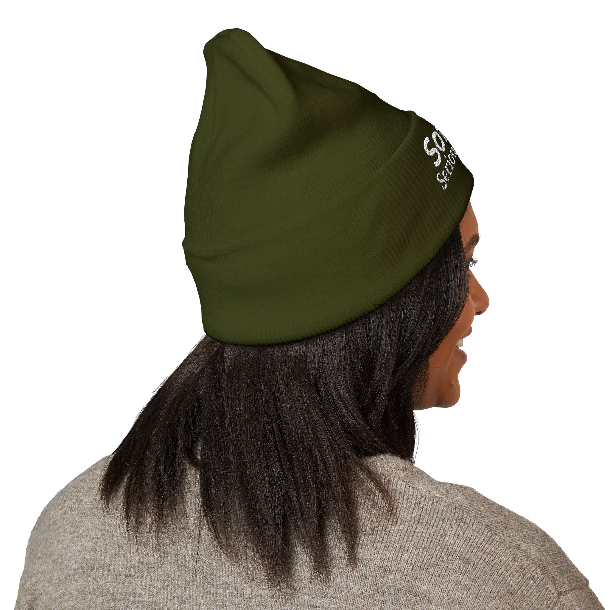Soft Life. Serious Business. Embroidered Cuffed Beanie | Cozy Entrepreneur Winter Hat