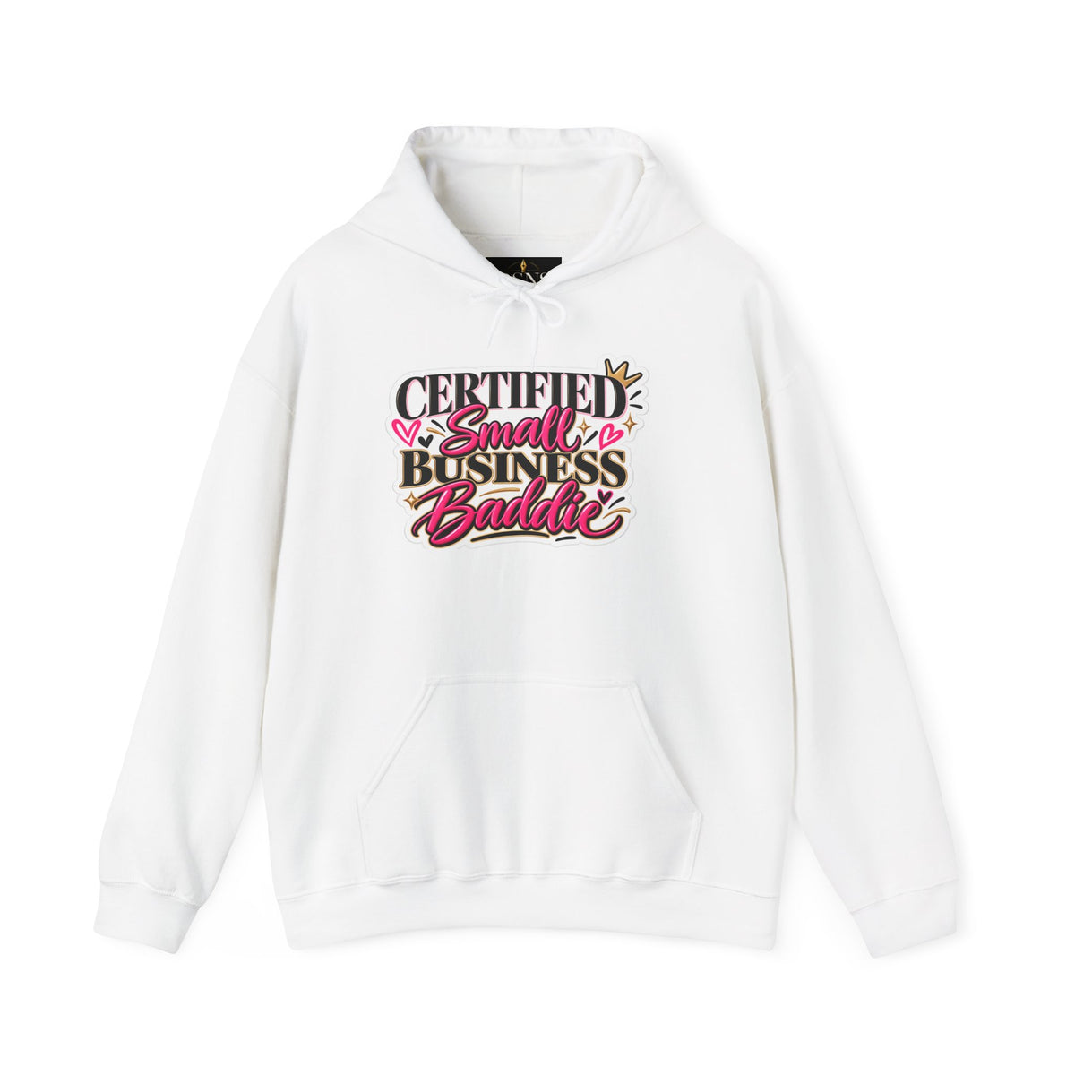 Certified Small Business Baddie Hoodie — Bold Women Entrepreneur Graphic Sweatshirt