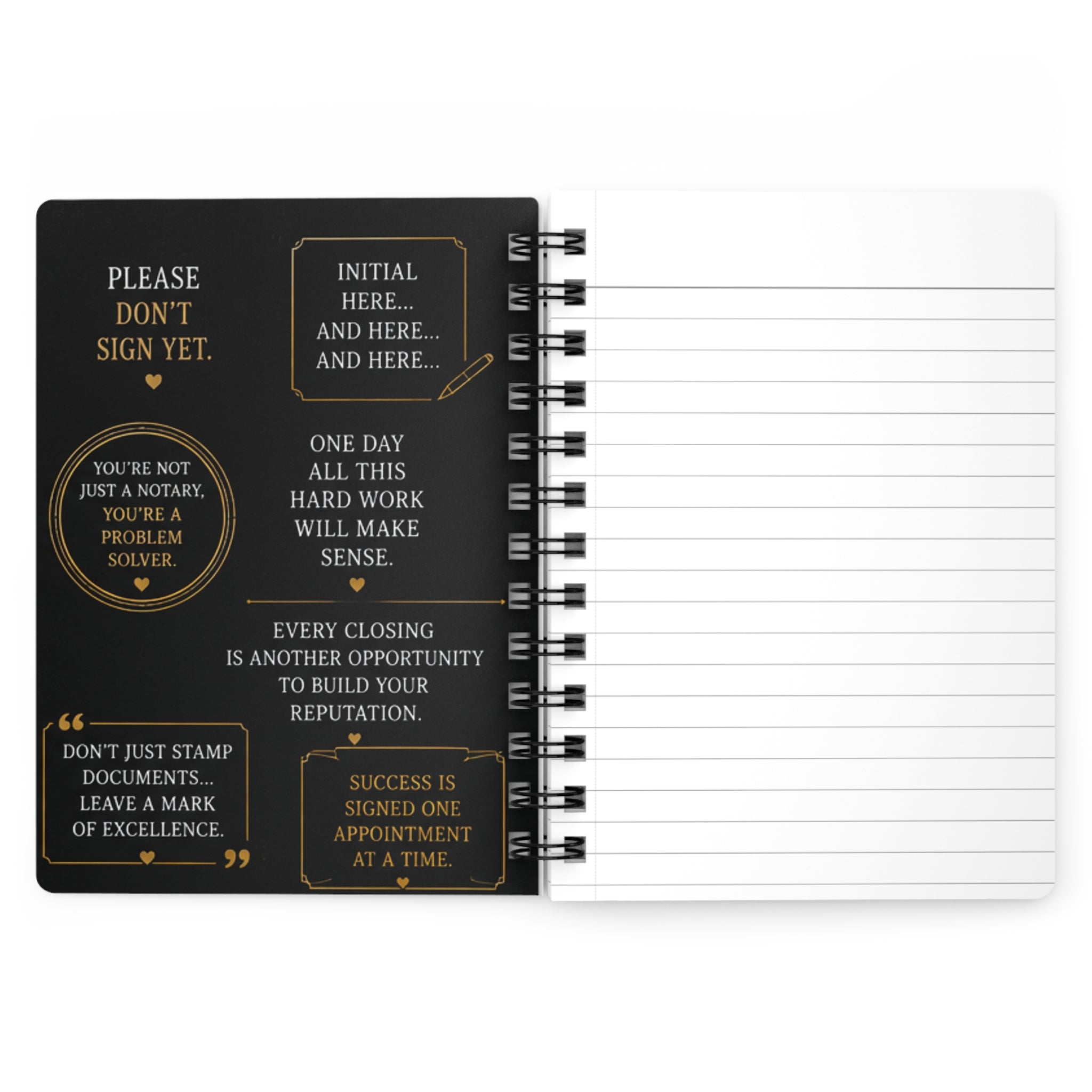 Before the Signature Comes the ID. | Hardcover Notary Quote Journal for Notaries & Loan Signing Agents