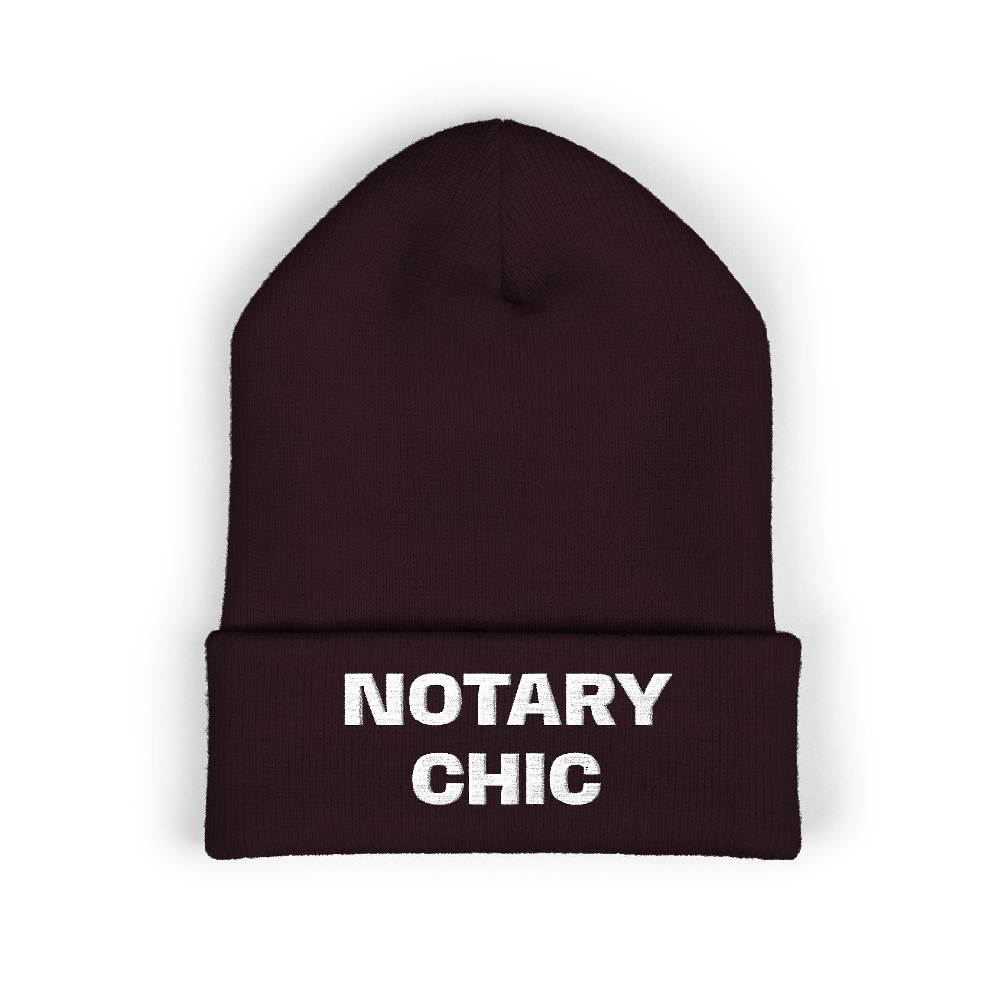 Notary Chic Embroidered Cuffed Beanie | Cozy Notary Public Winter Hat