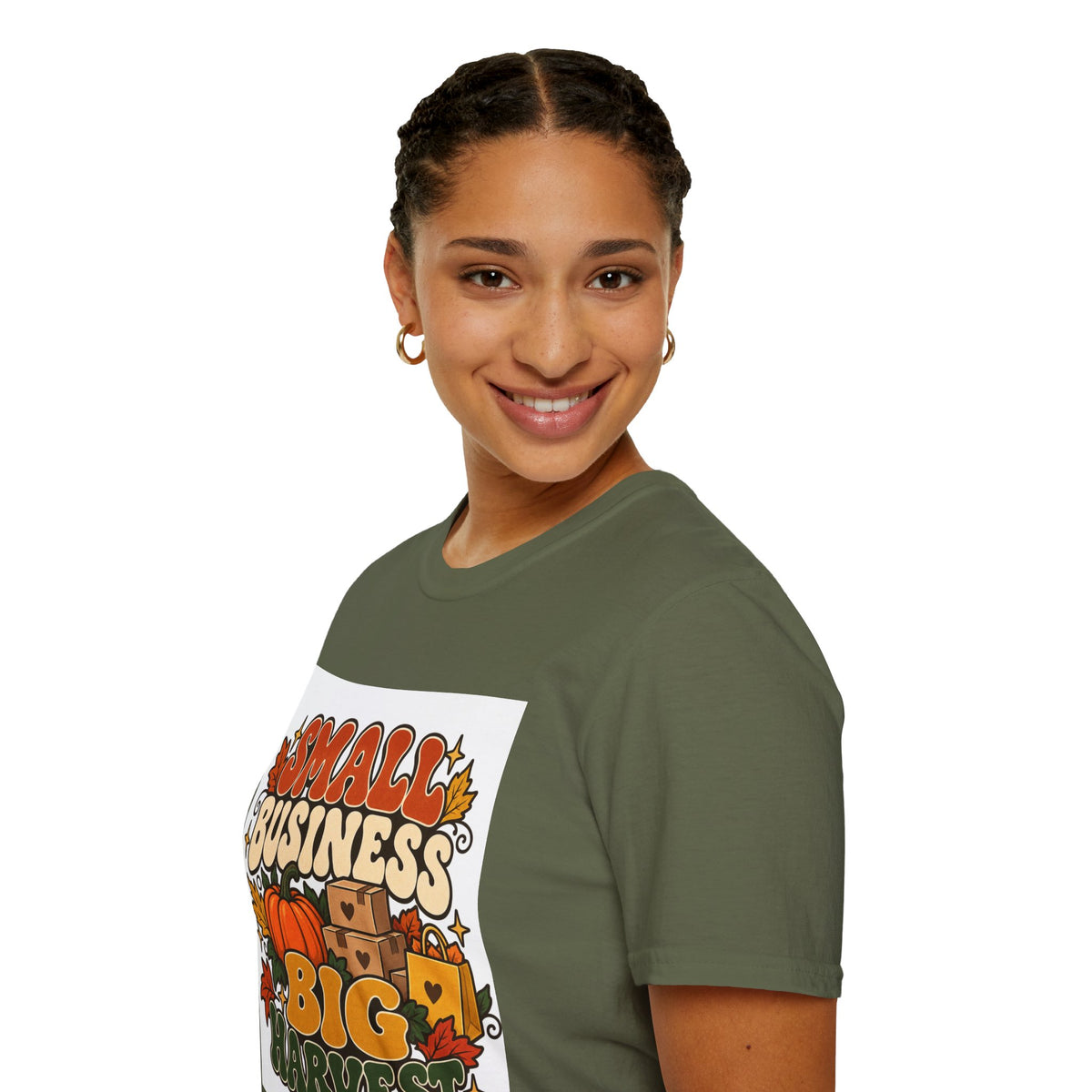 Small Business Big Harvest Graphic T-Shirt — Retro Fall Entrepreneur Tee